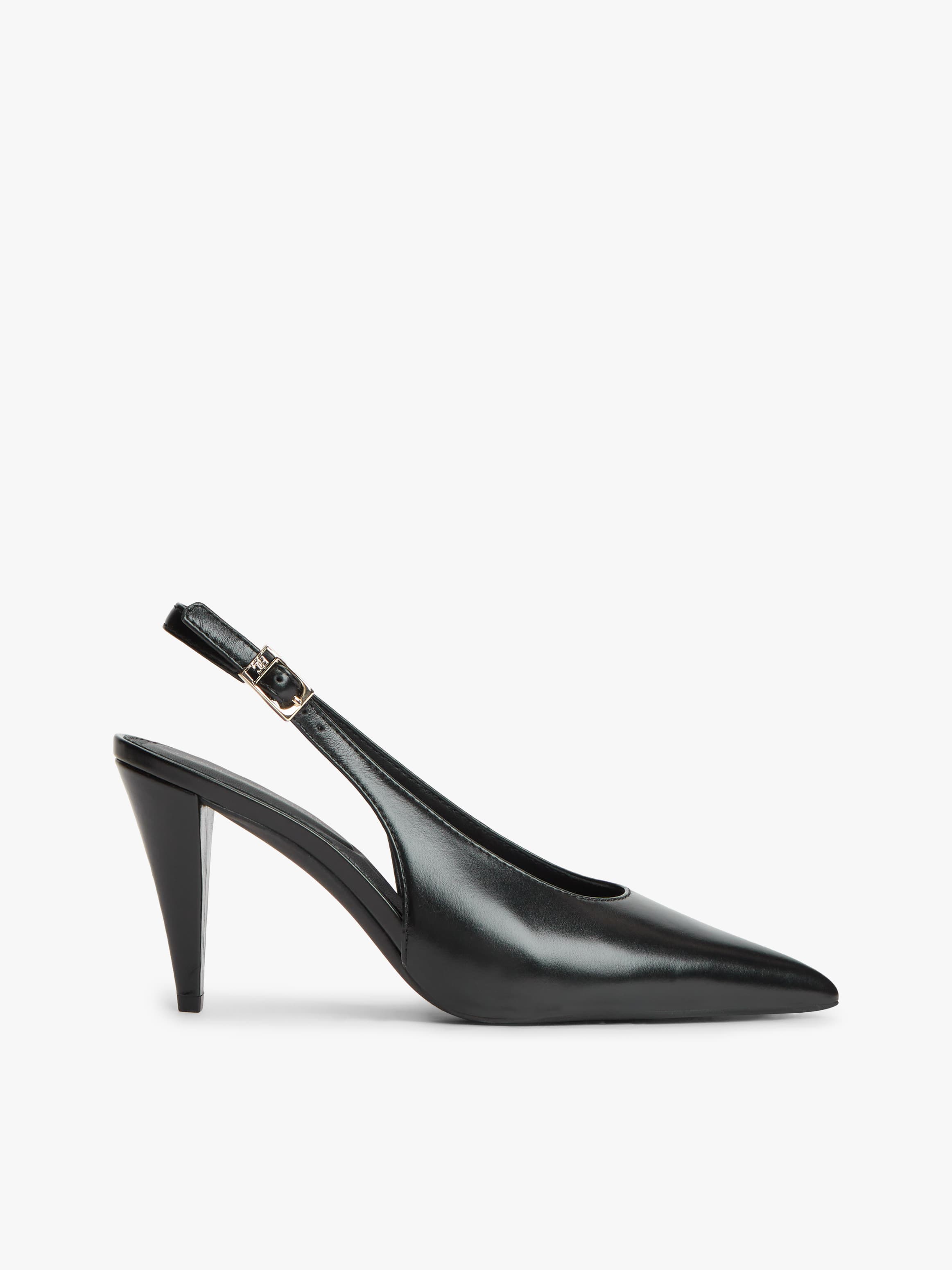 TH Monogram Leather Slingback High Heels