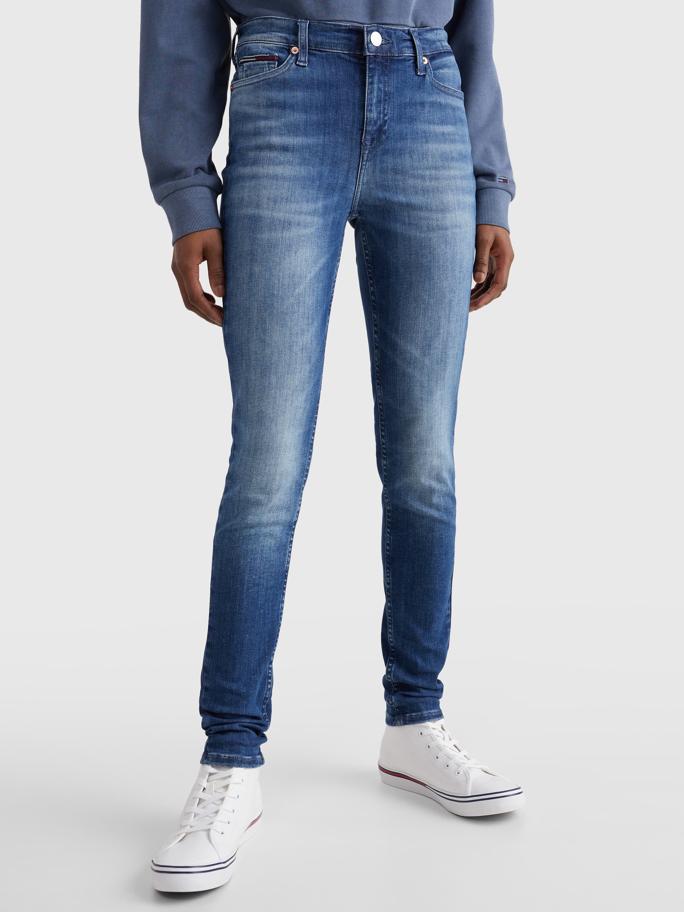 Nora Mid Rise Skinny Faded Jeans