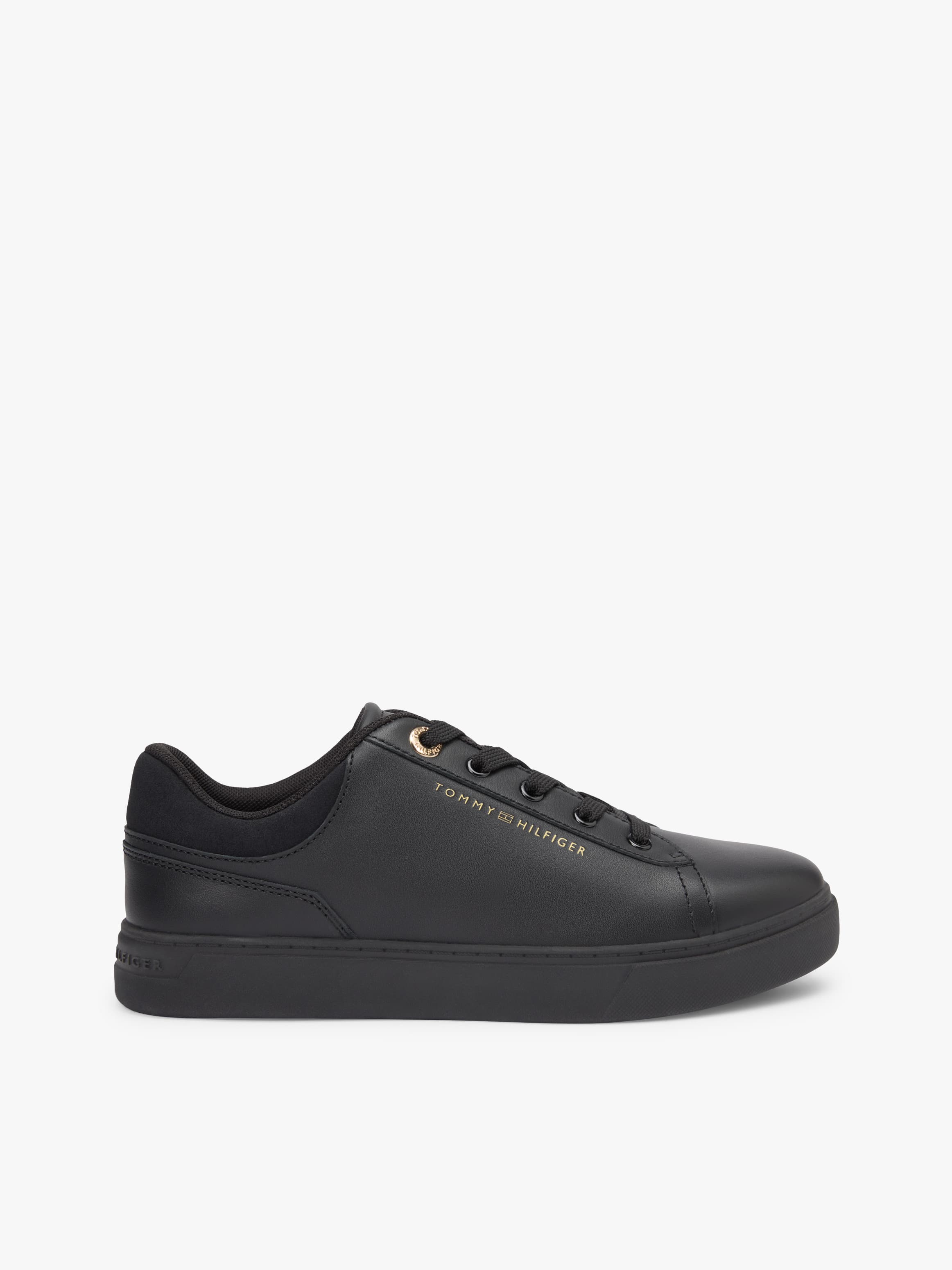 Leather Embossed Logo Cupsole Trainers