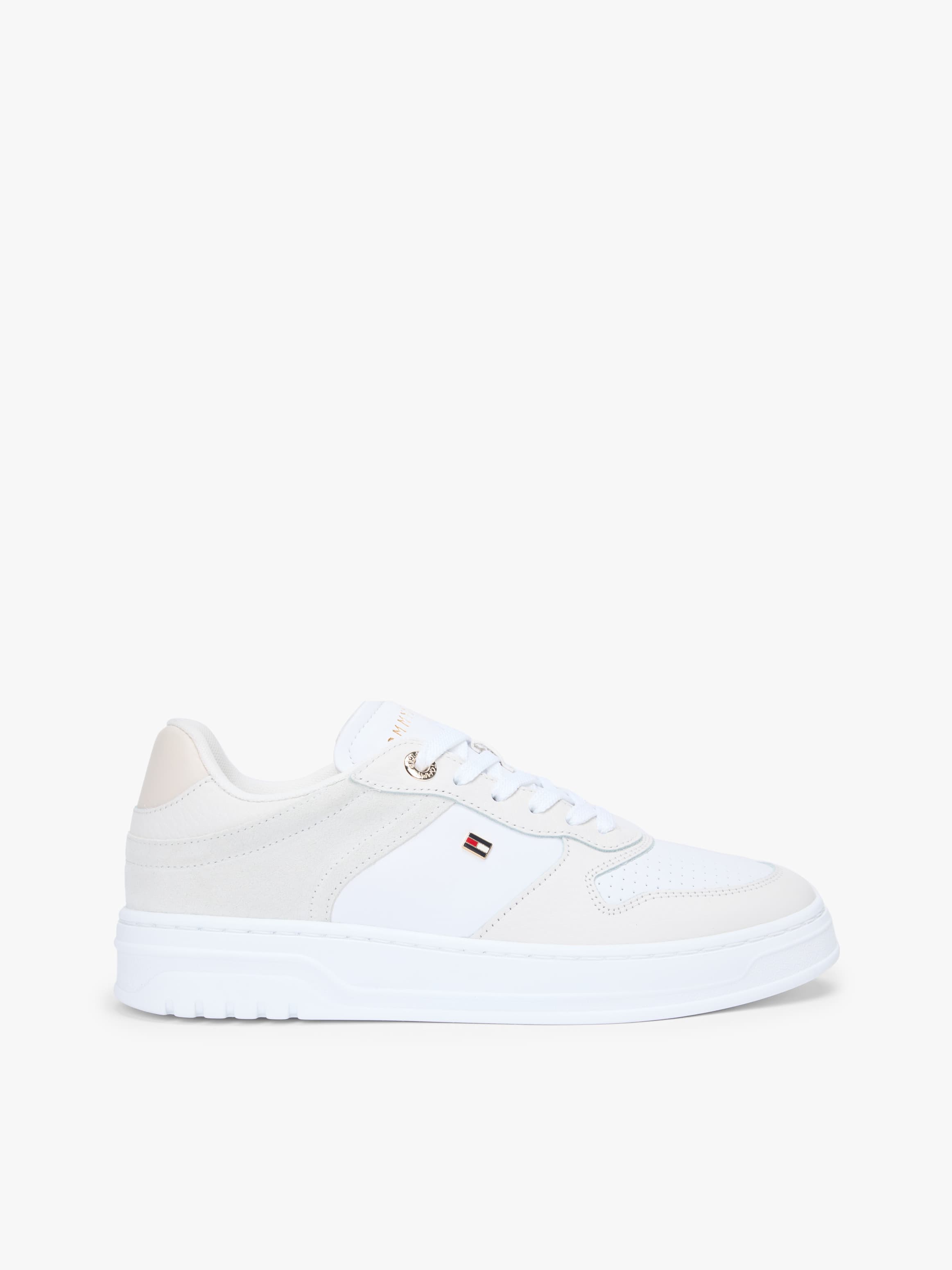 Leather Mixed Texture Cupsole Trainers