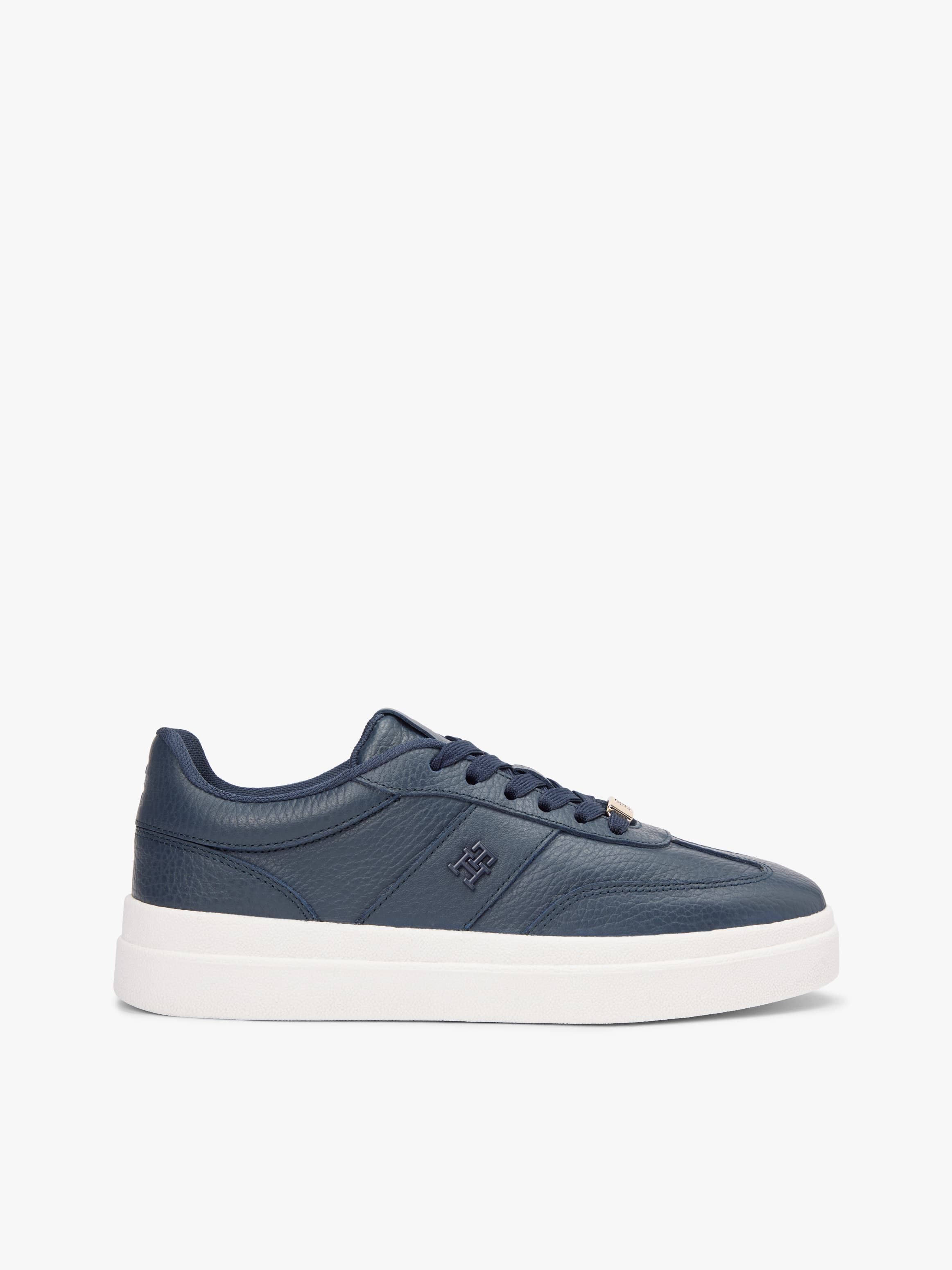 Debossed TH Monogram Leather Court Trainers