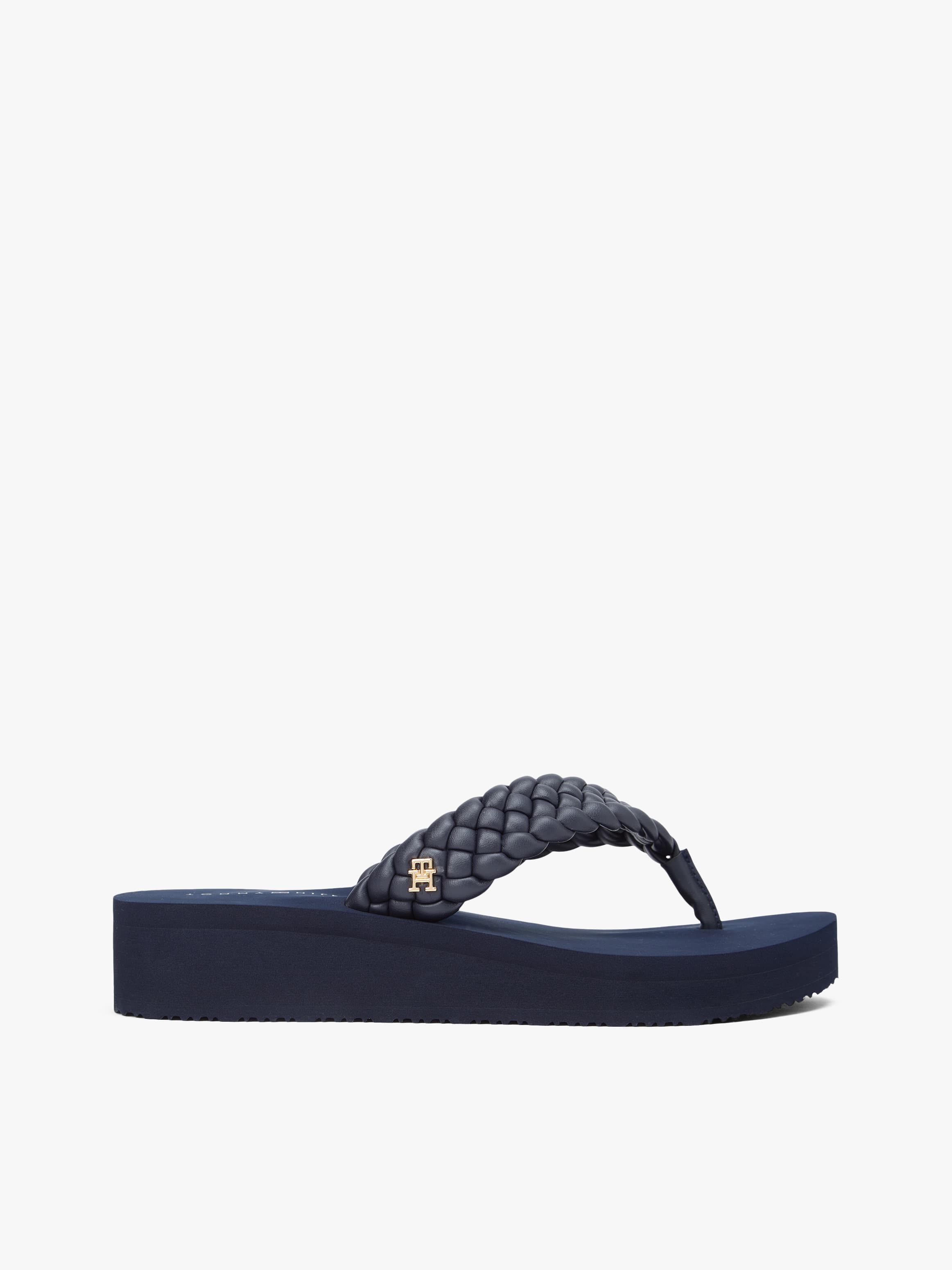 Braided Strap Wedge Flip-Flops