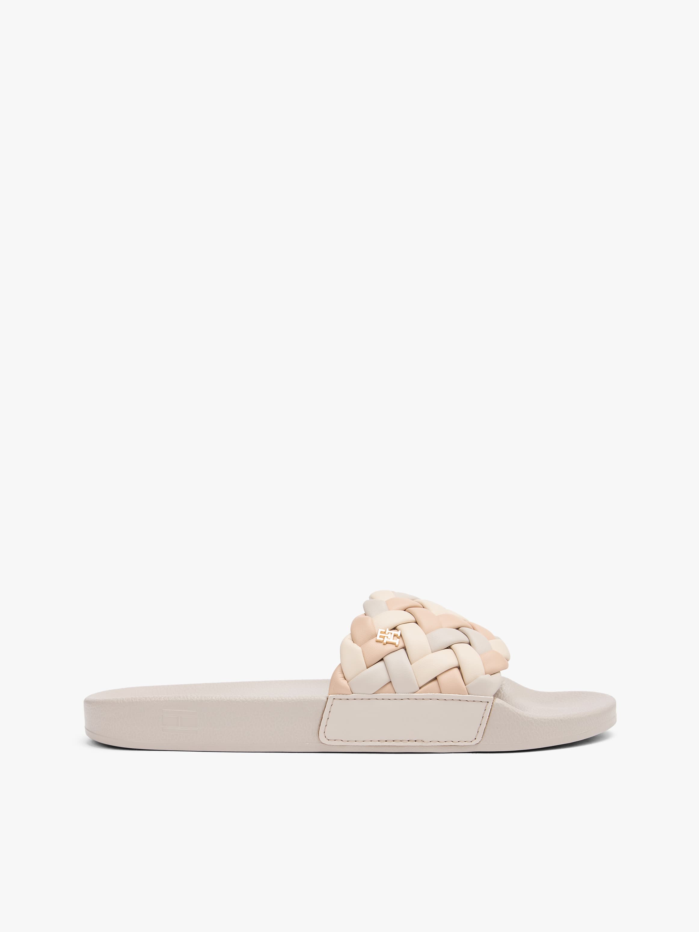 TH Monogram Braided Strap Pool Slides