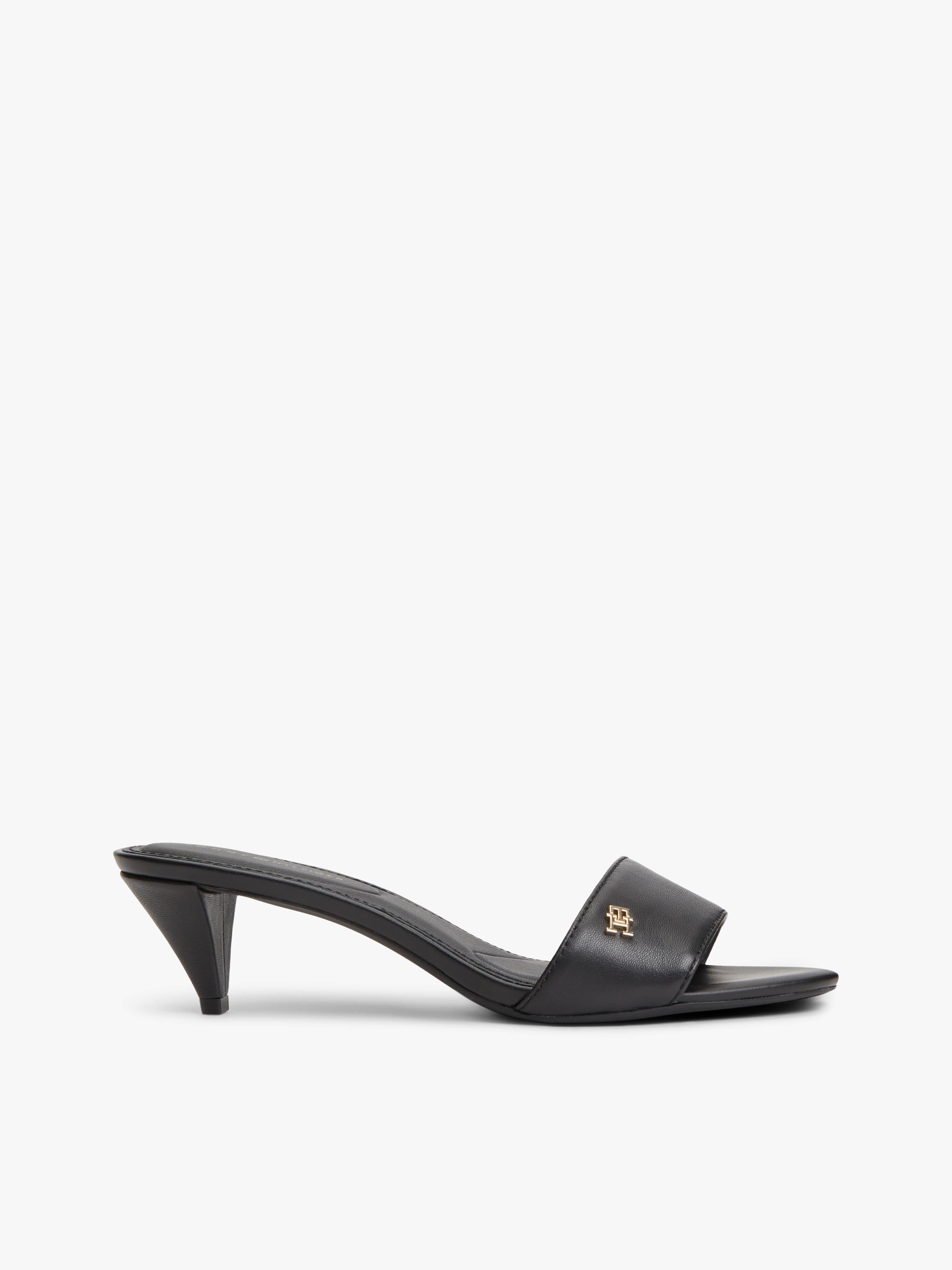 TH Monogram Leather Heeled Mules