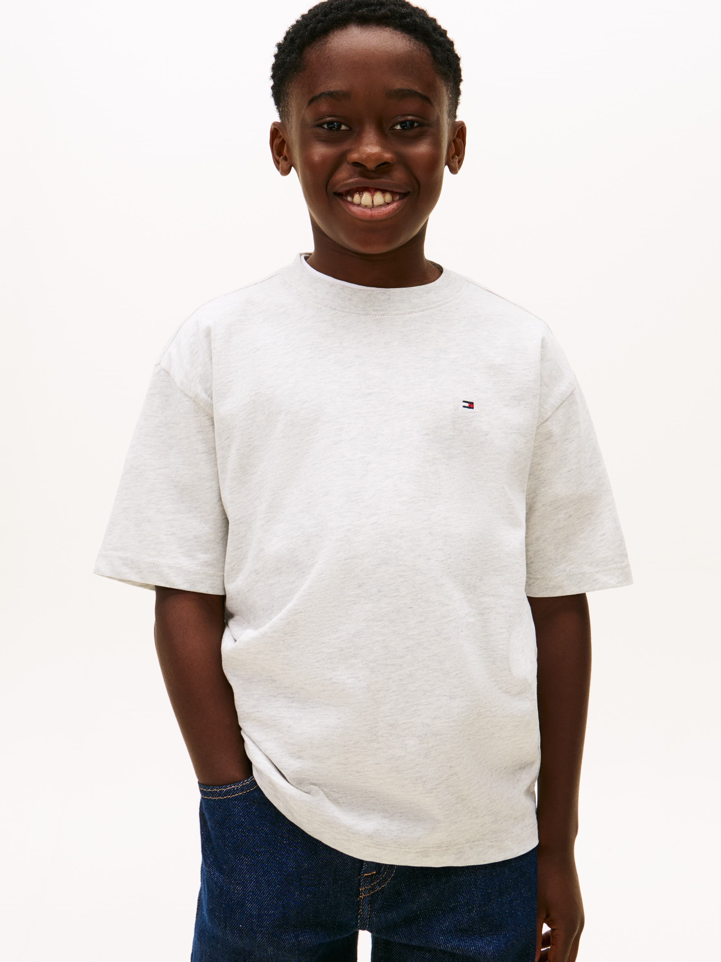 Flag Embroidery Crew Neck T-Shirt