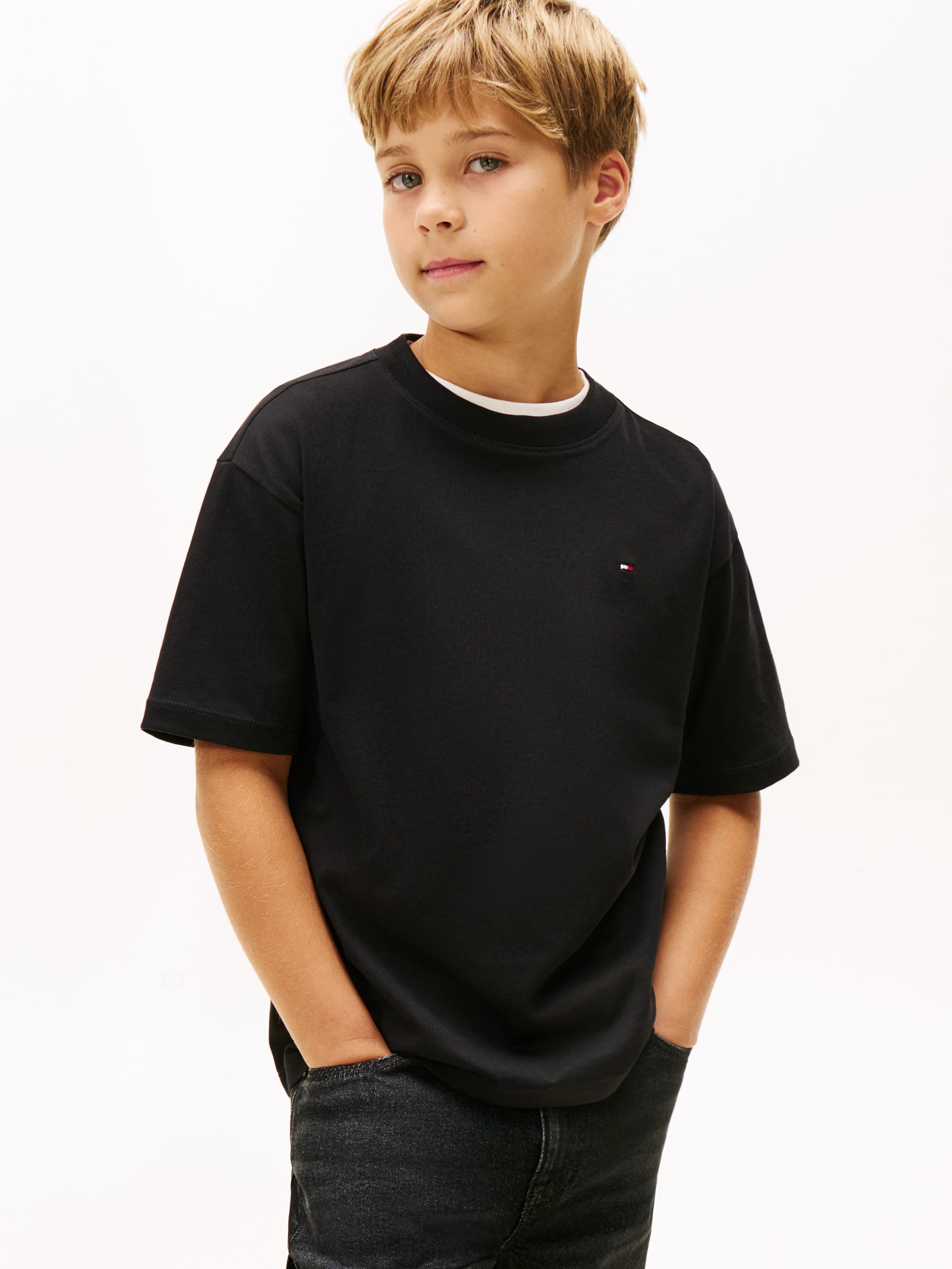 Flag Embroidery Crew Neck T-Shirt