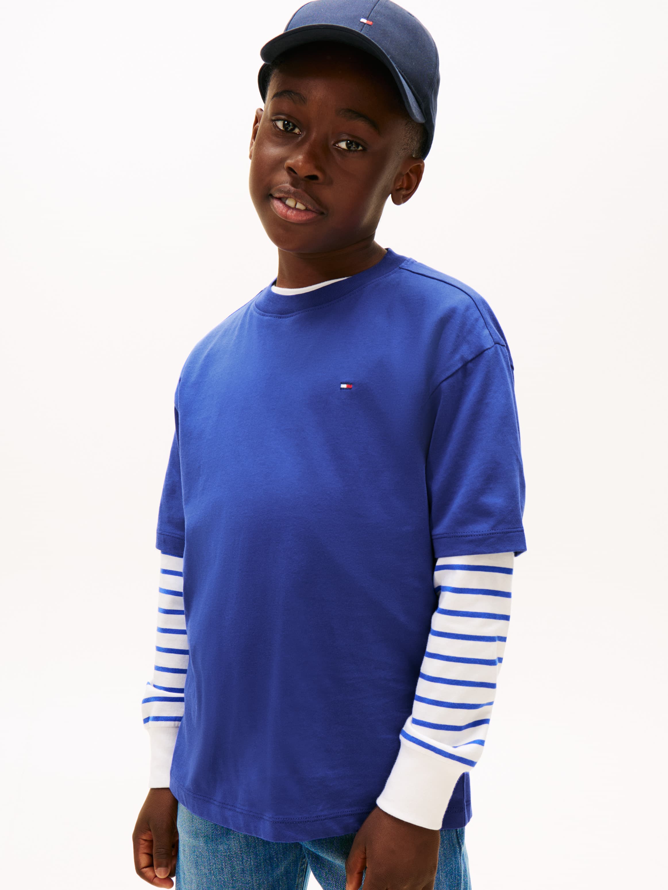 Flag Embroidery Crew Neck T-Shirt