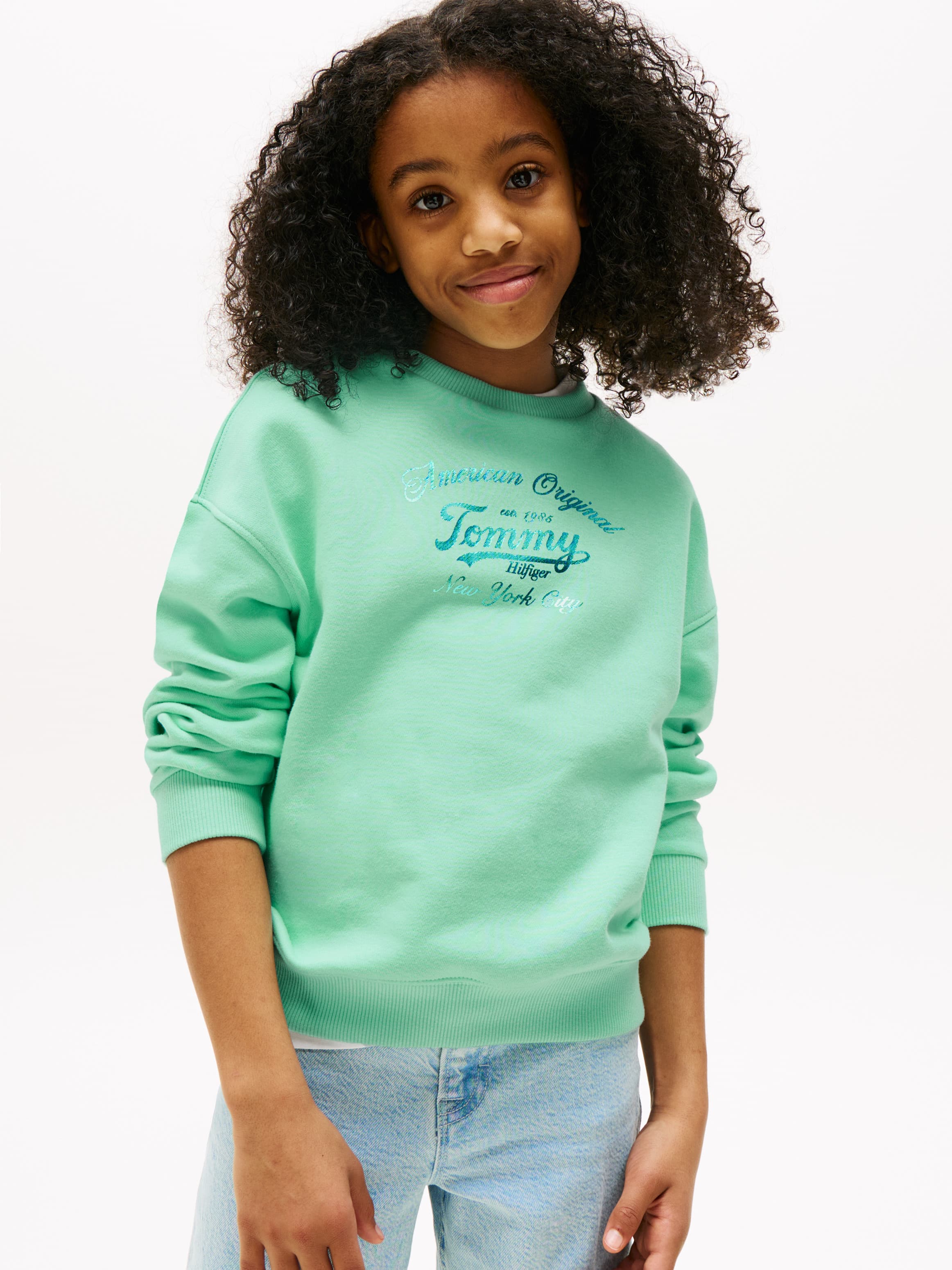 Metallic Logo Relaxed Sweatshirt