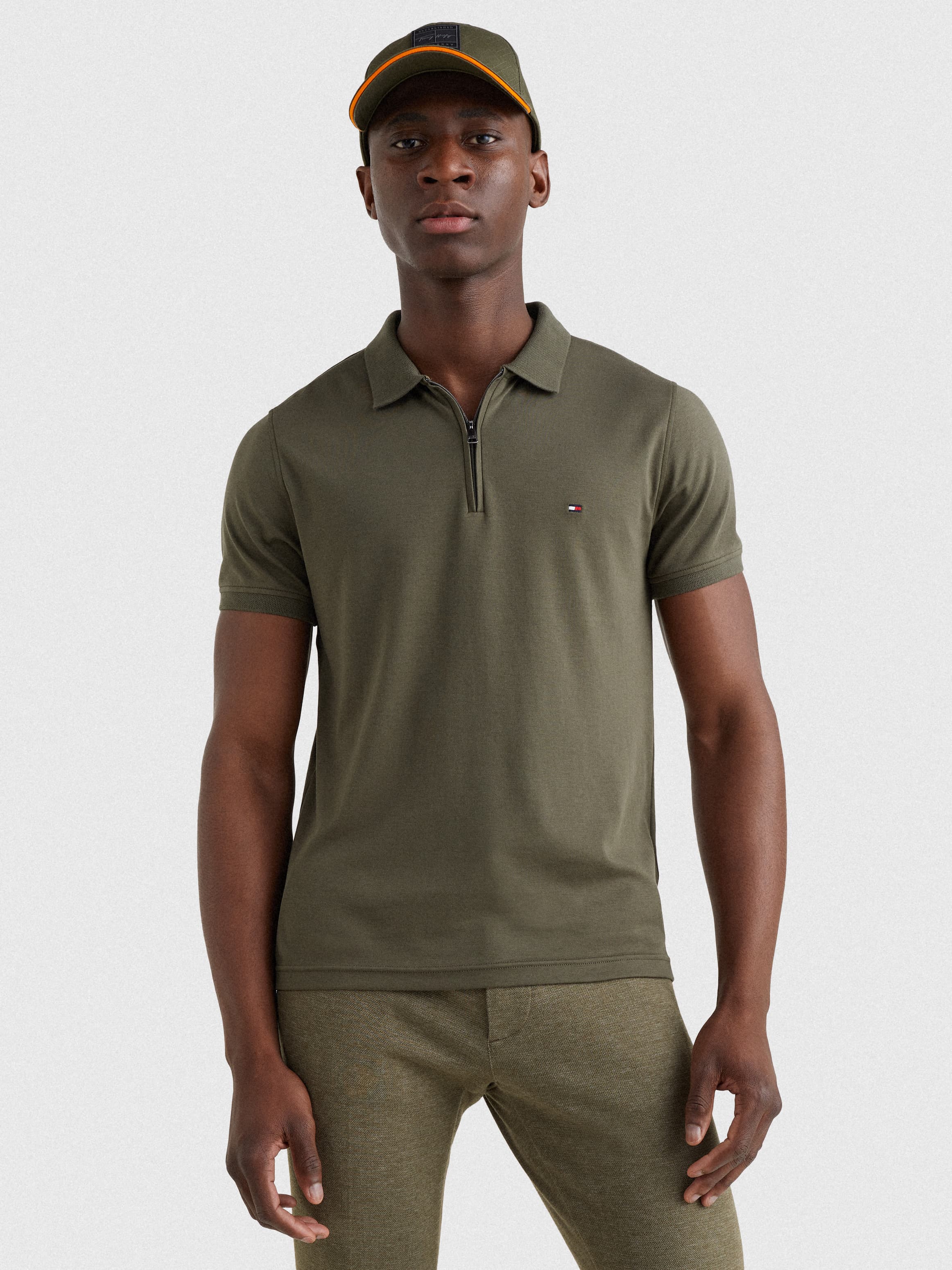 Half-Zip Interlock Slim Fit Polo
