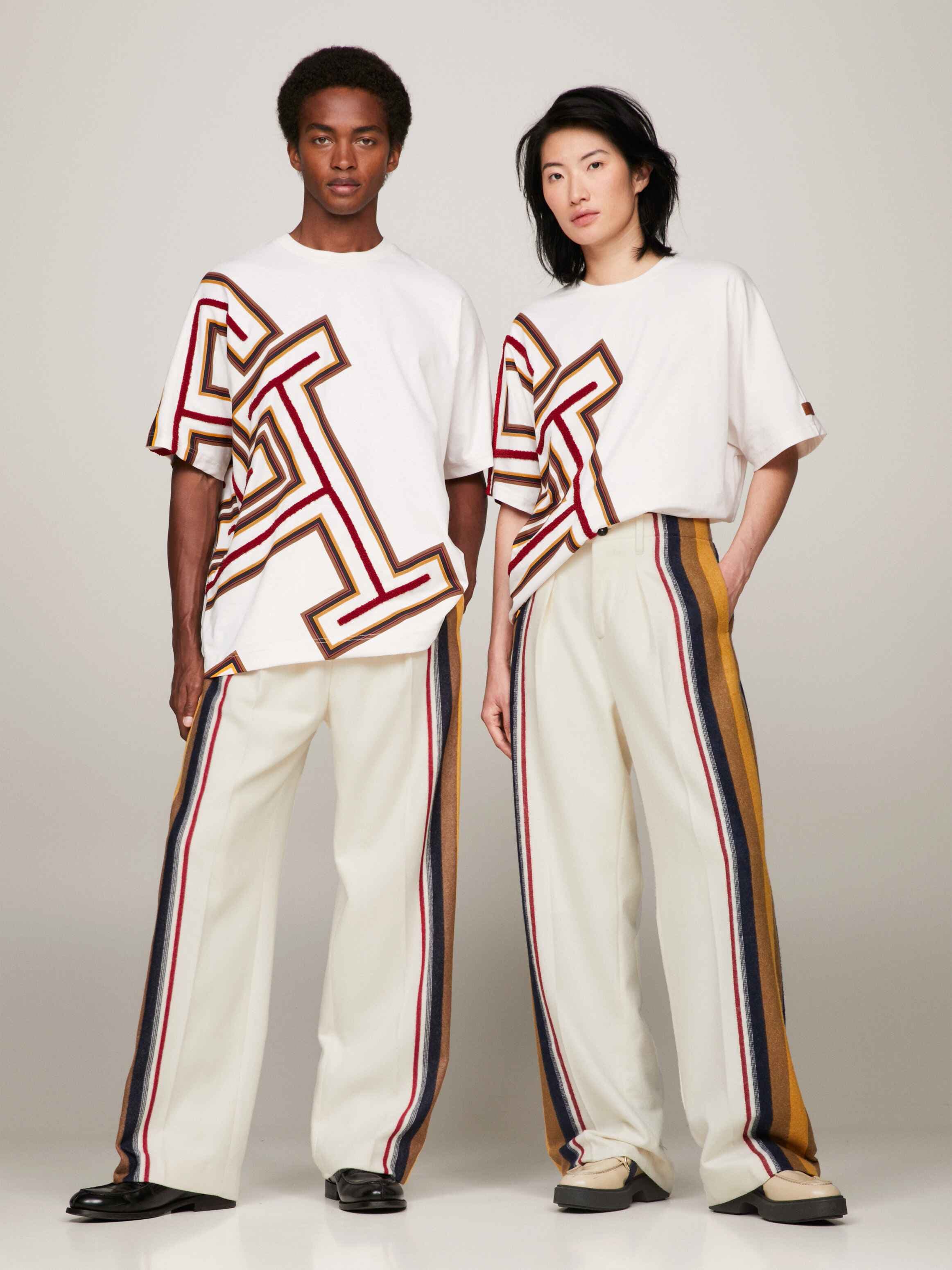 Tommy x Pendleton Valley Stripe TH Monogram Boxy T-Shirt