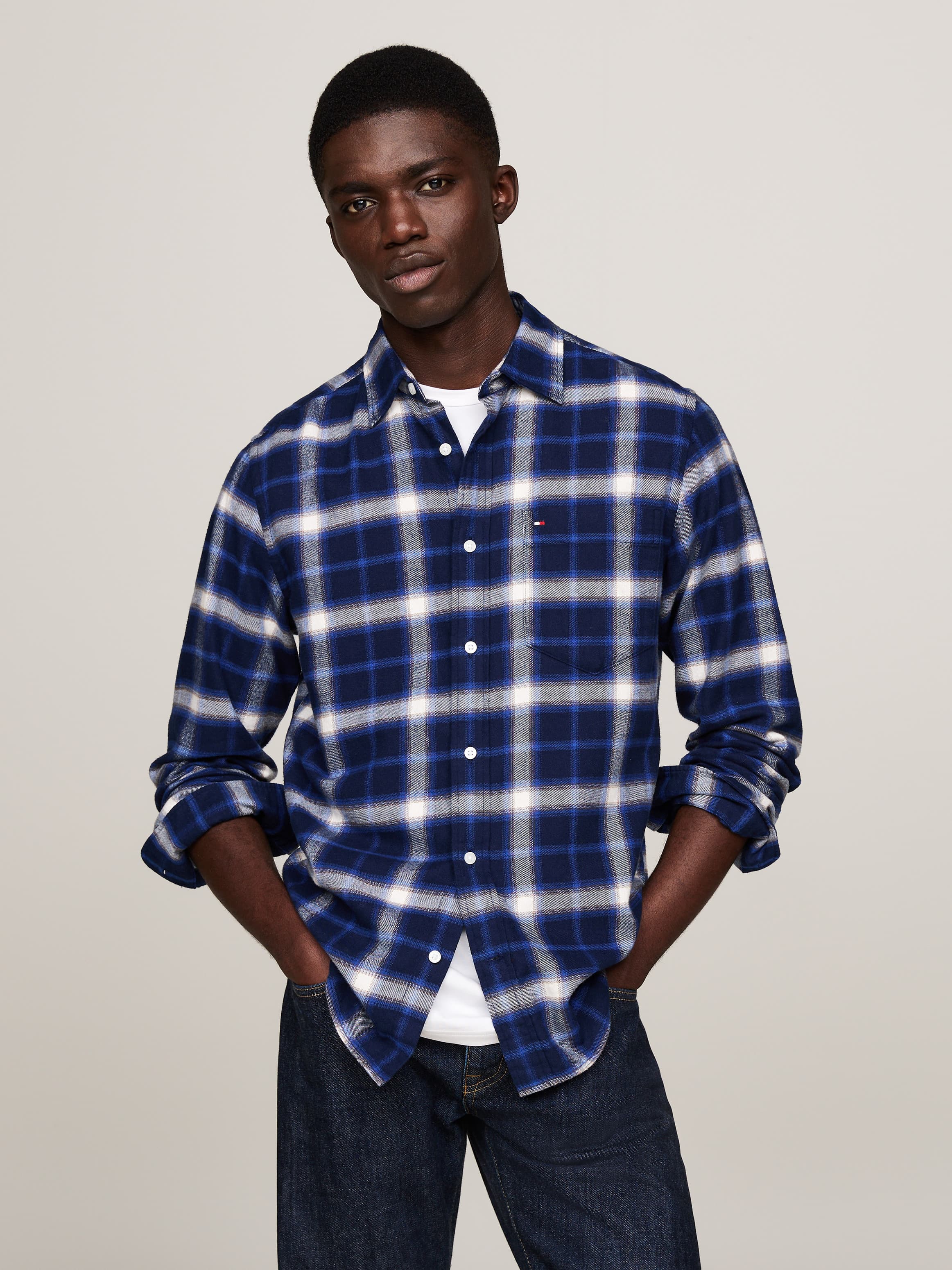 Brushed Shadow Check Regular Fit Shirt