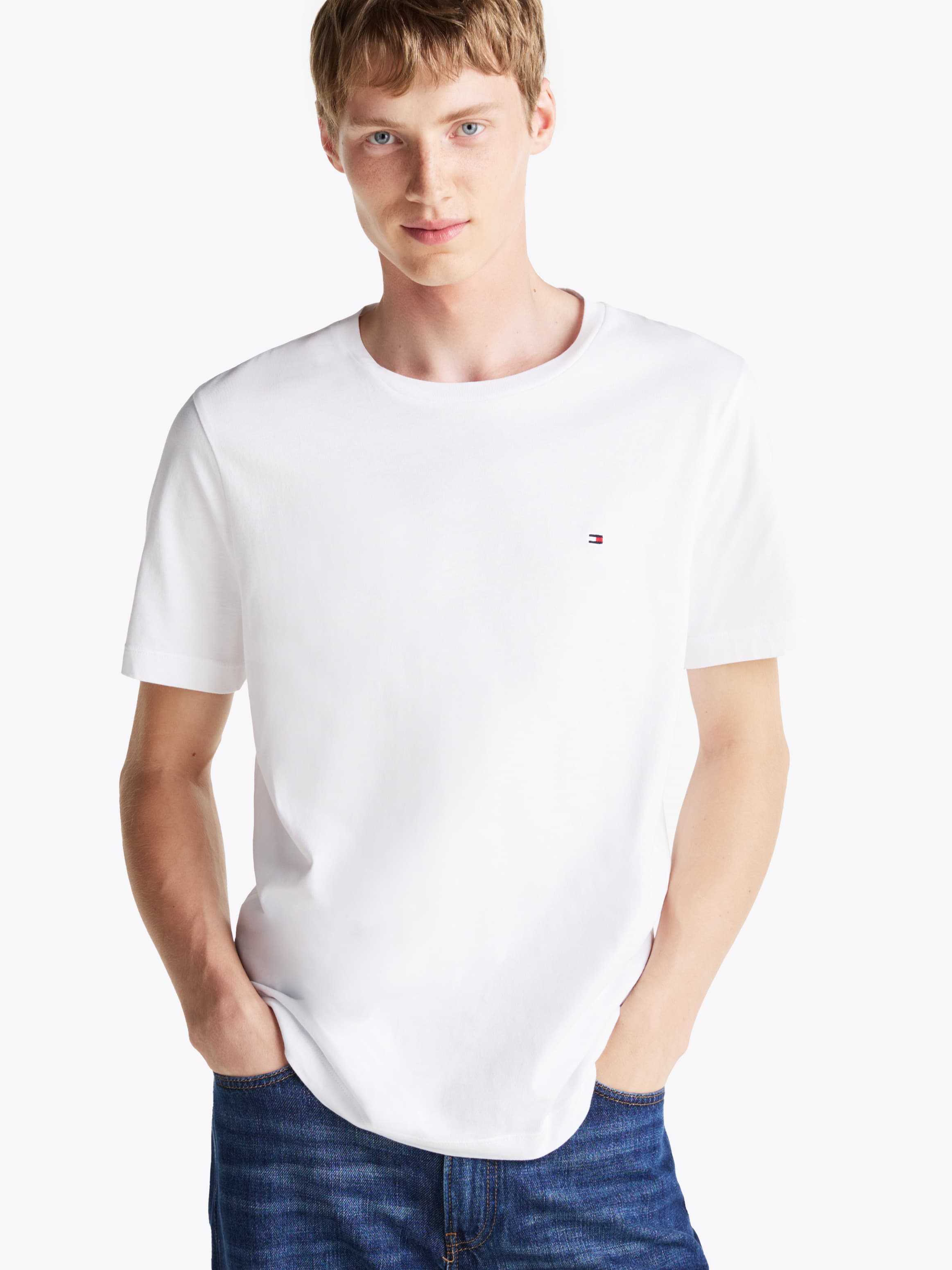 Flag Embroidery Crew Neck T-Shirt