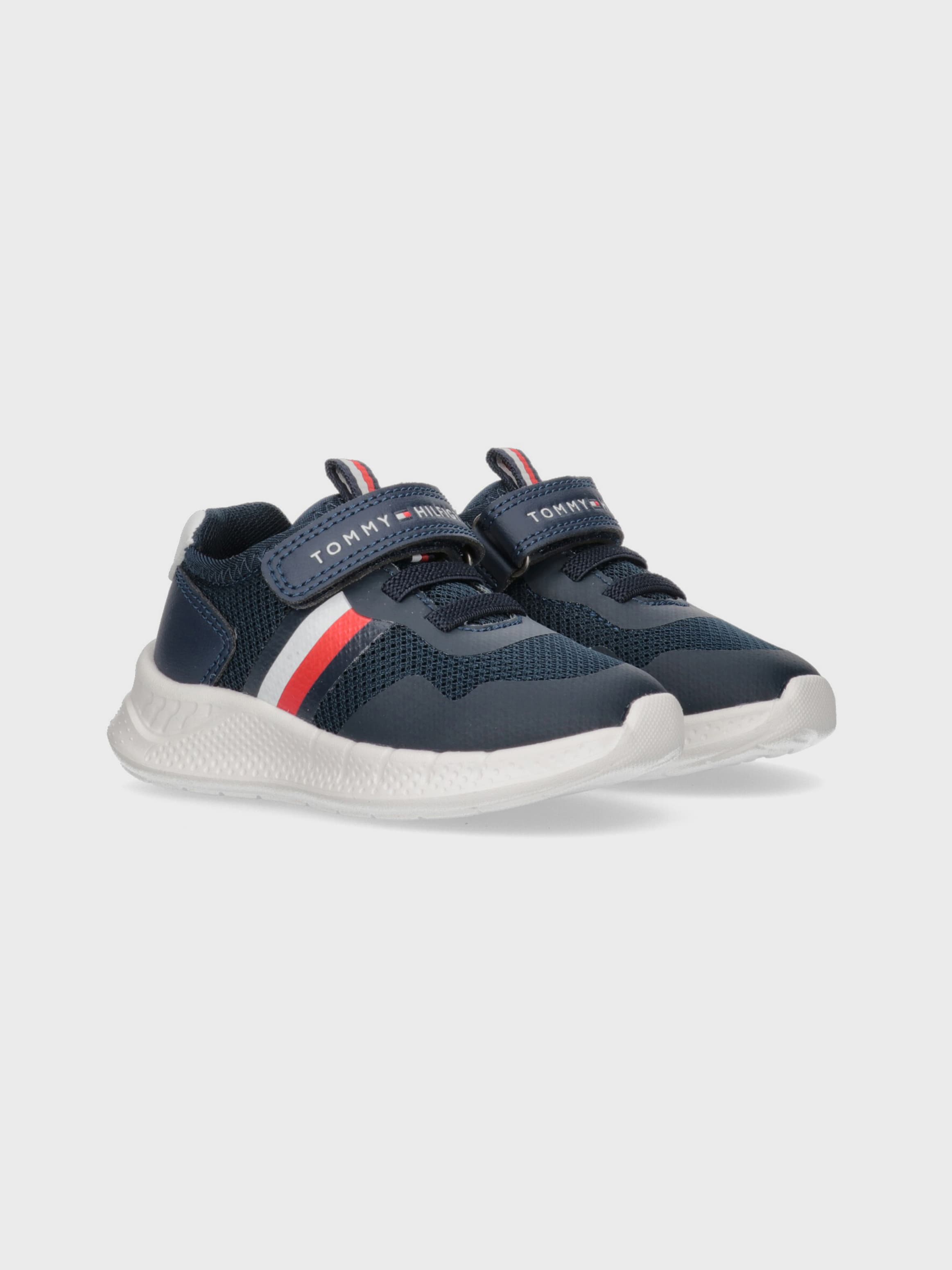 Flag Detail Velcro Closure Sneakers