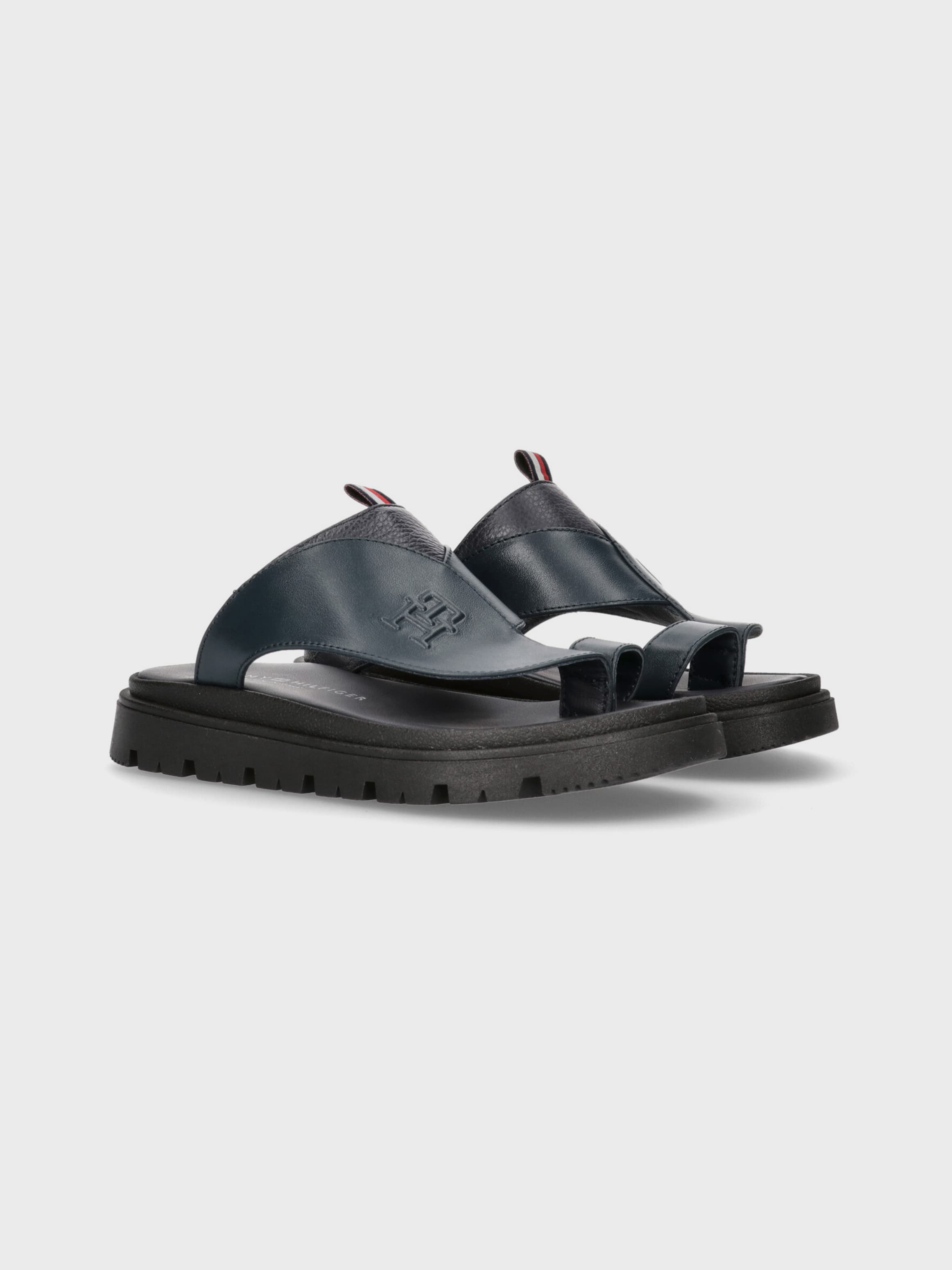 Logo Embossed Leather Sandals