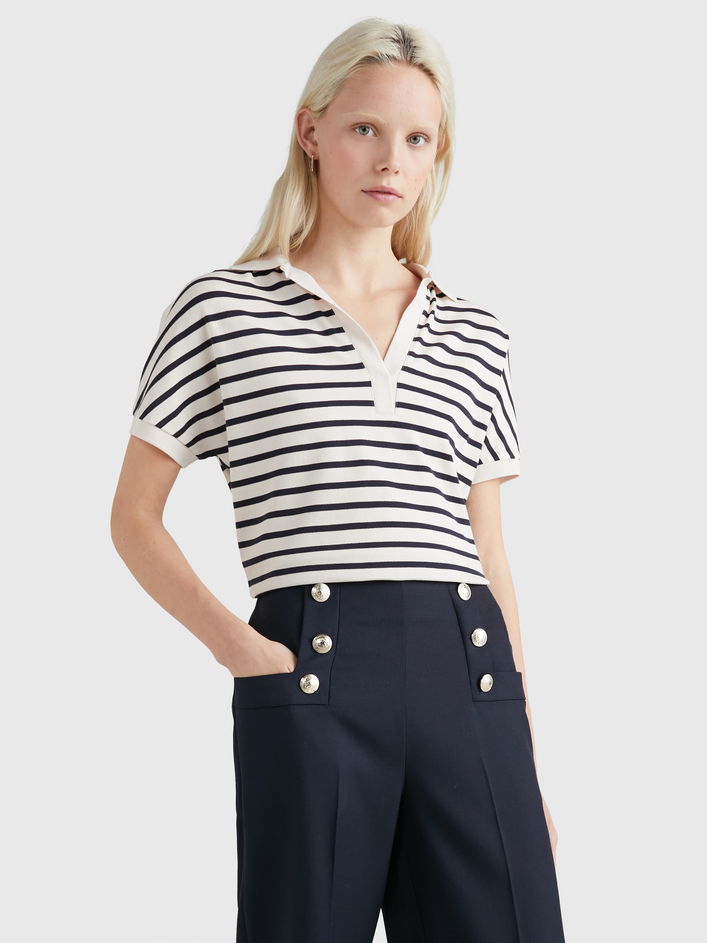 Stripe Relaxed Fit Polo