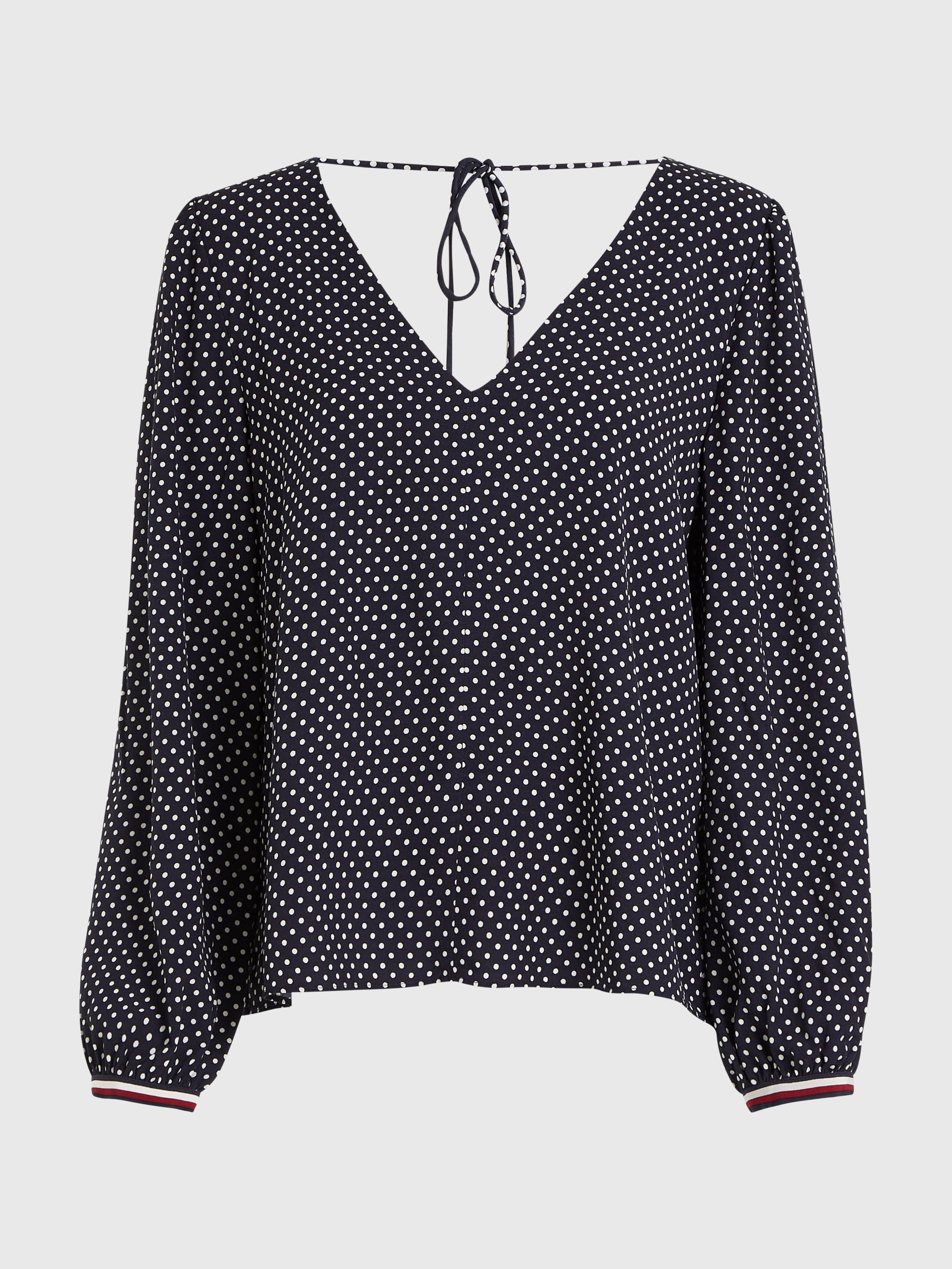 Polka Dot Regular Fit V-Neck Blouse