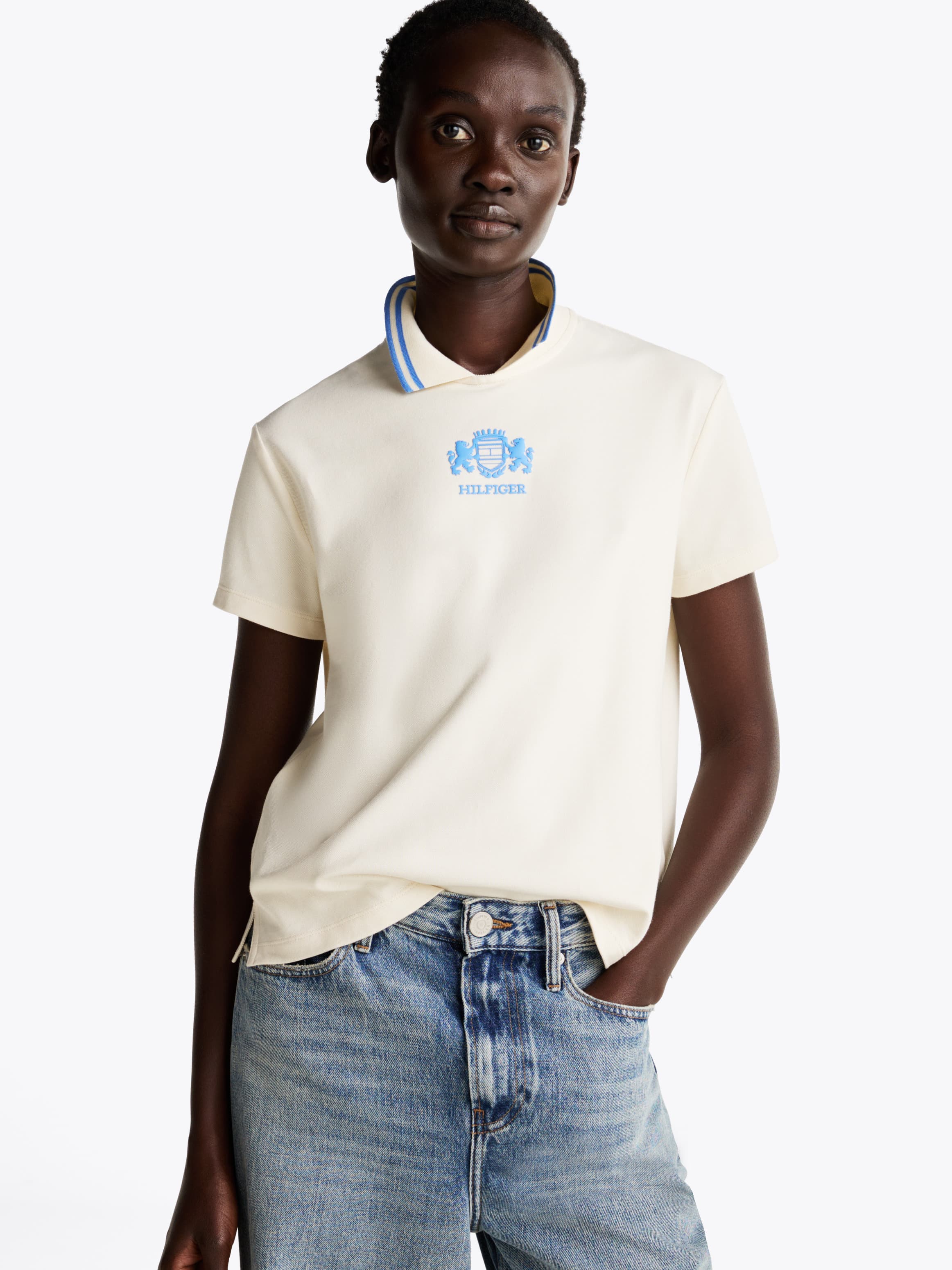 Regular Fit Back Keyhole Polo Top