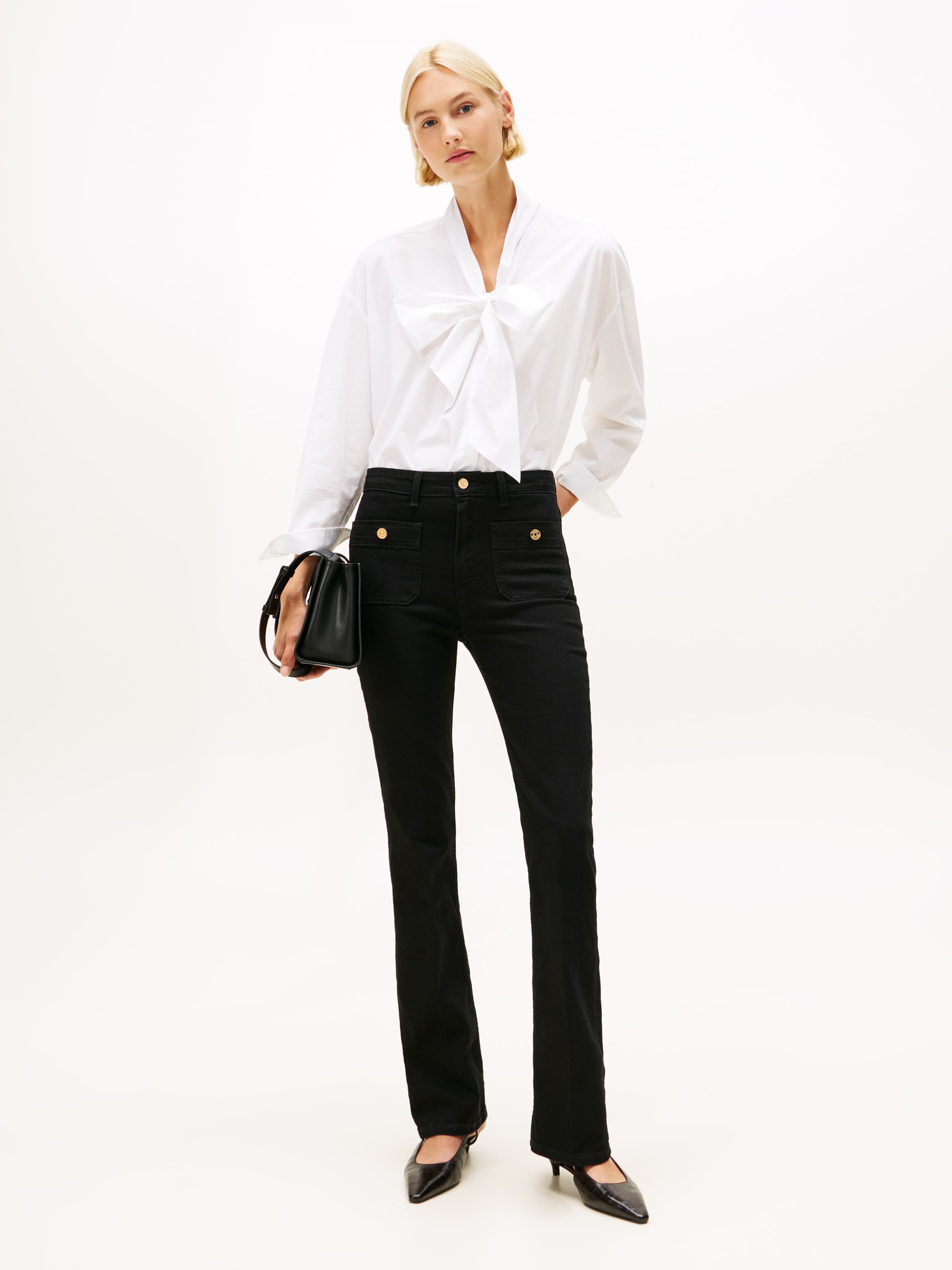 Black High Rise Bootcut Jeans