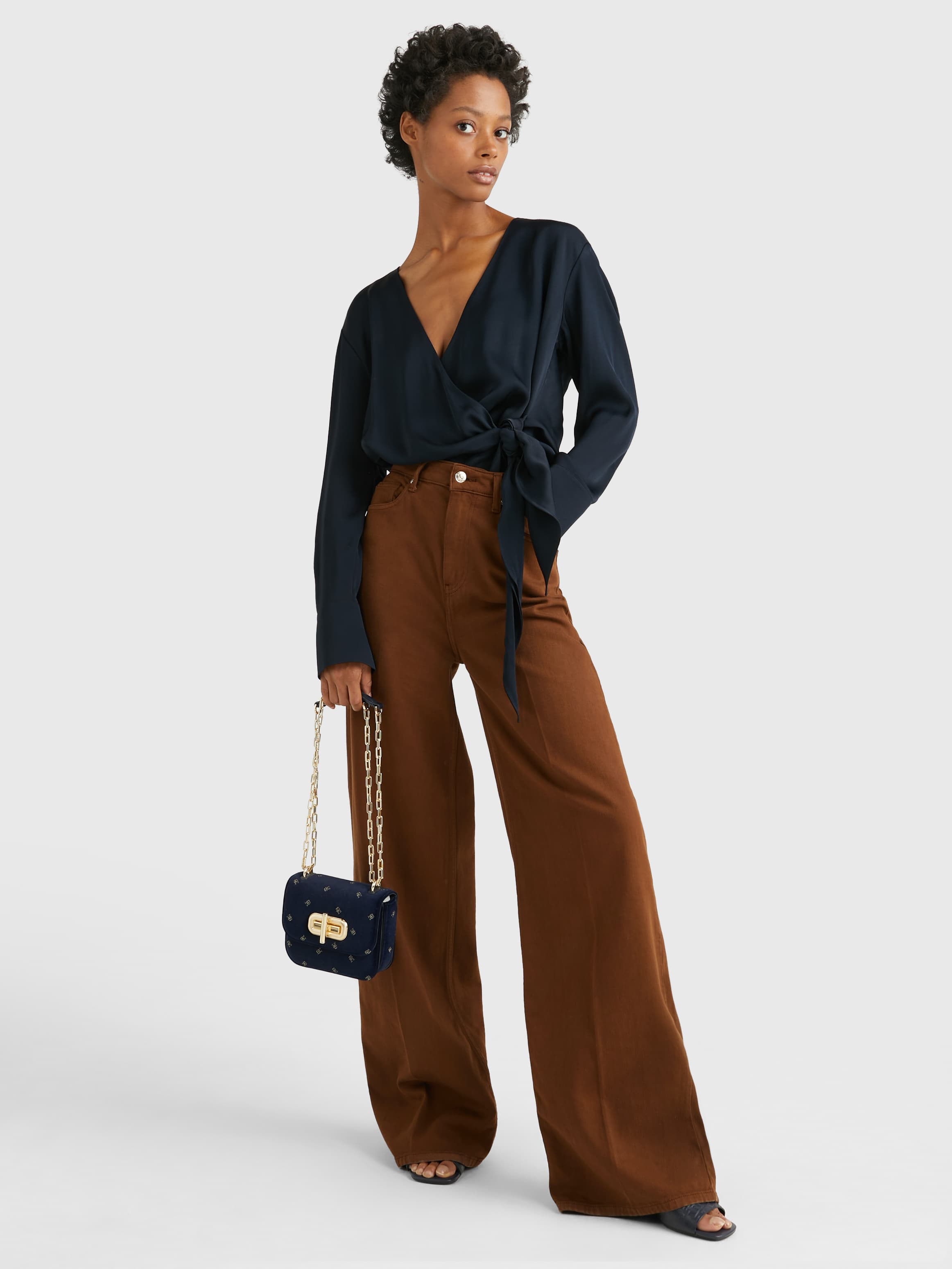 High Rise Wide Leg Flared Jeans