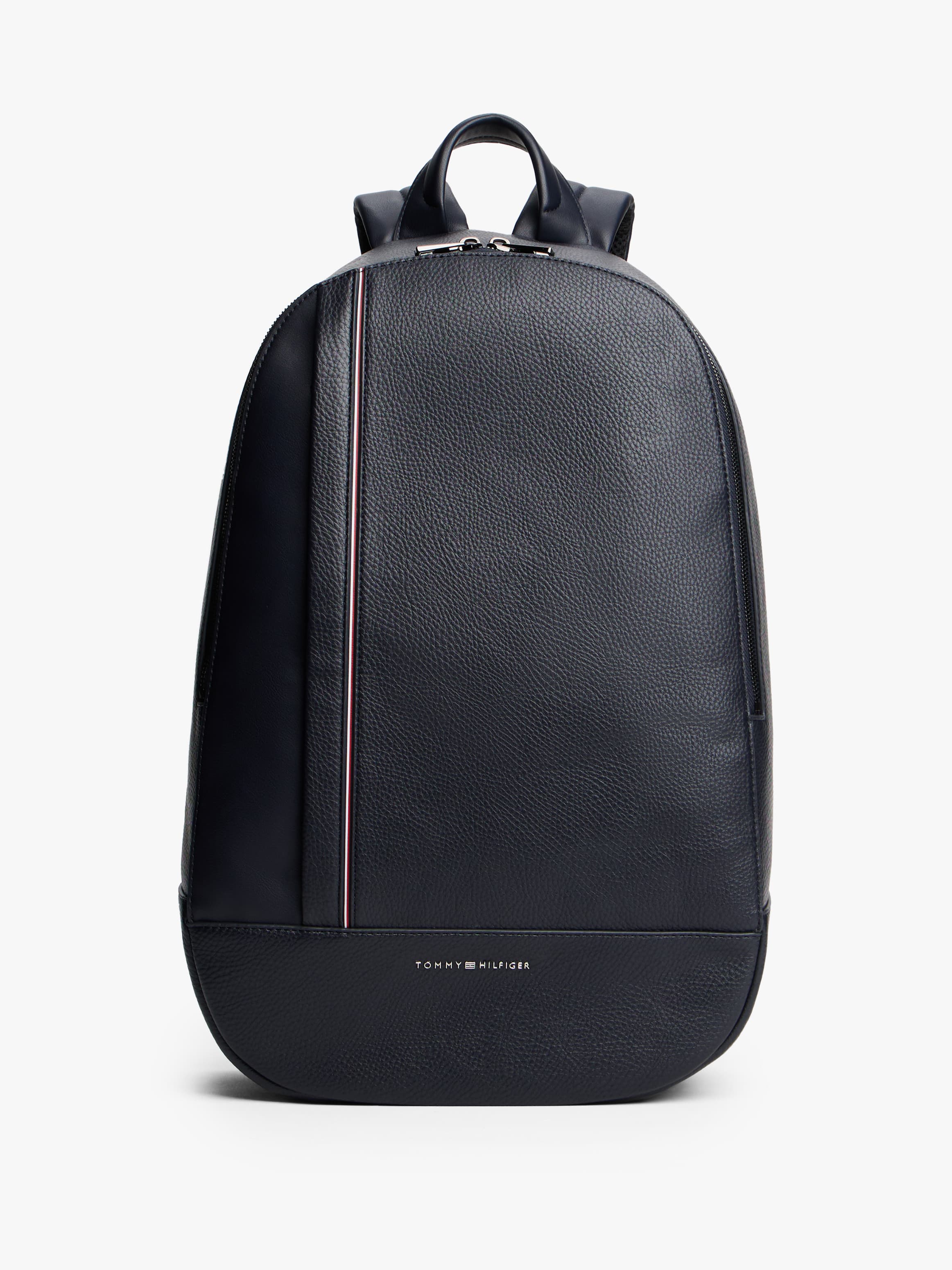Metal Logo Pebble Grain Backpack