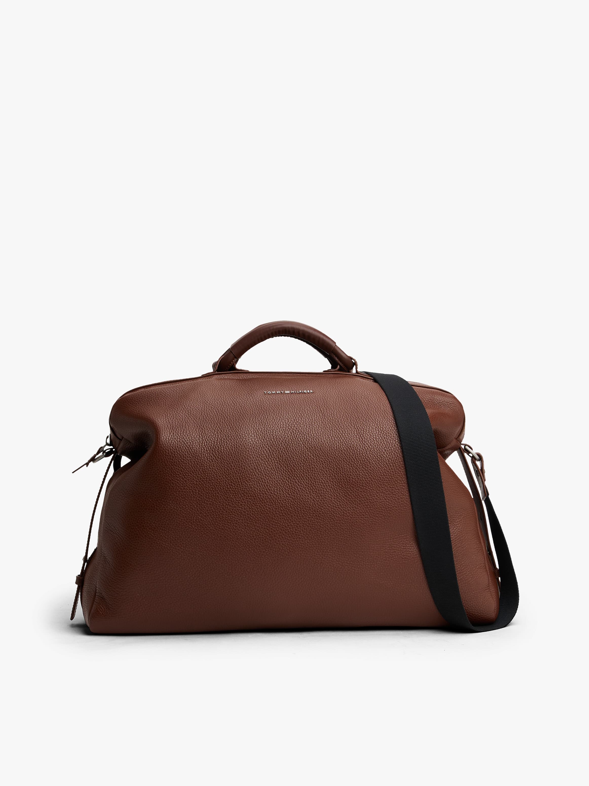 Premium Leather Metal Logo Duffel Bag