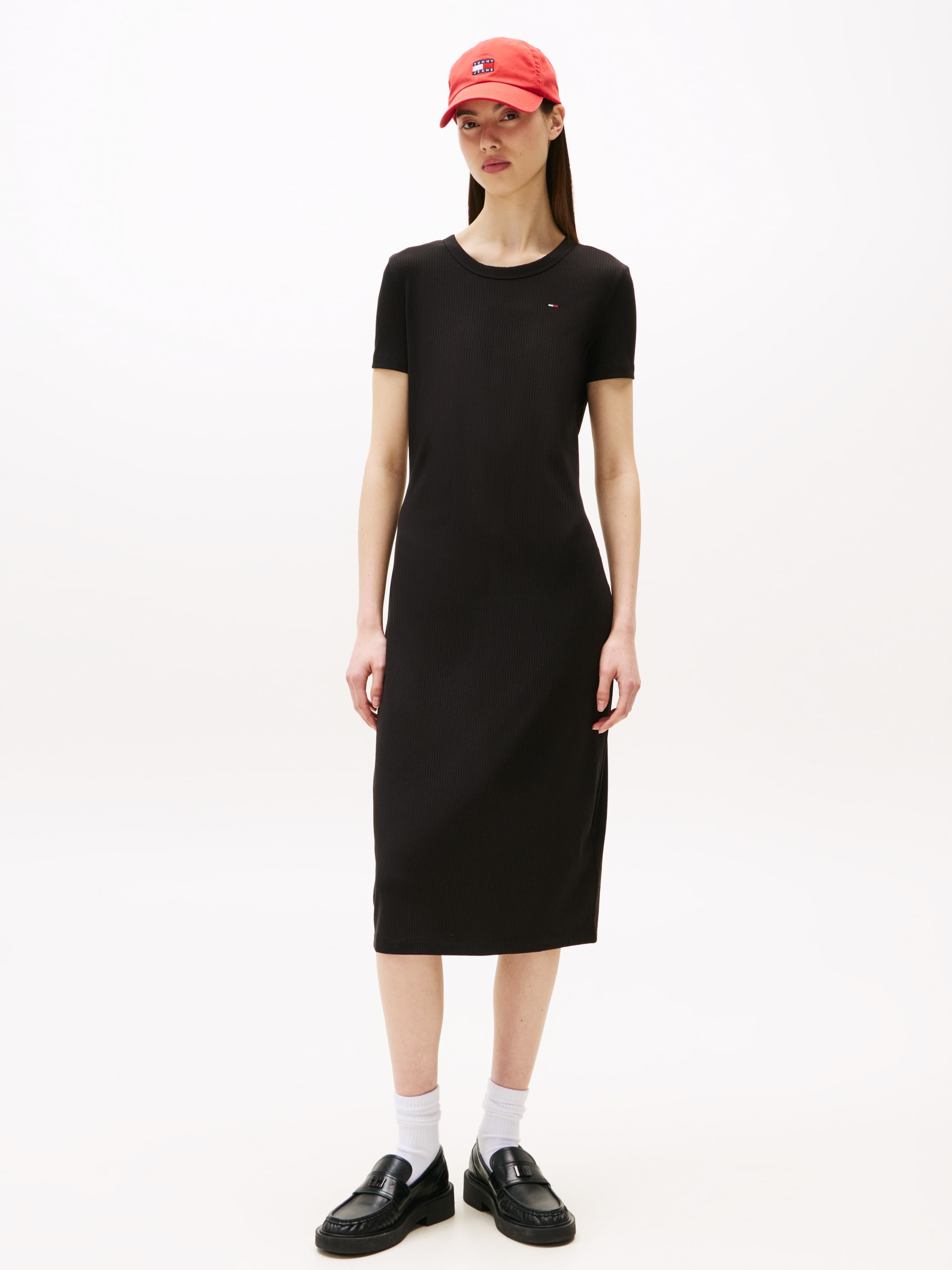 Ribbed Slim Midi Bodycon Dress