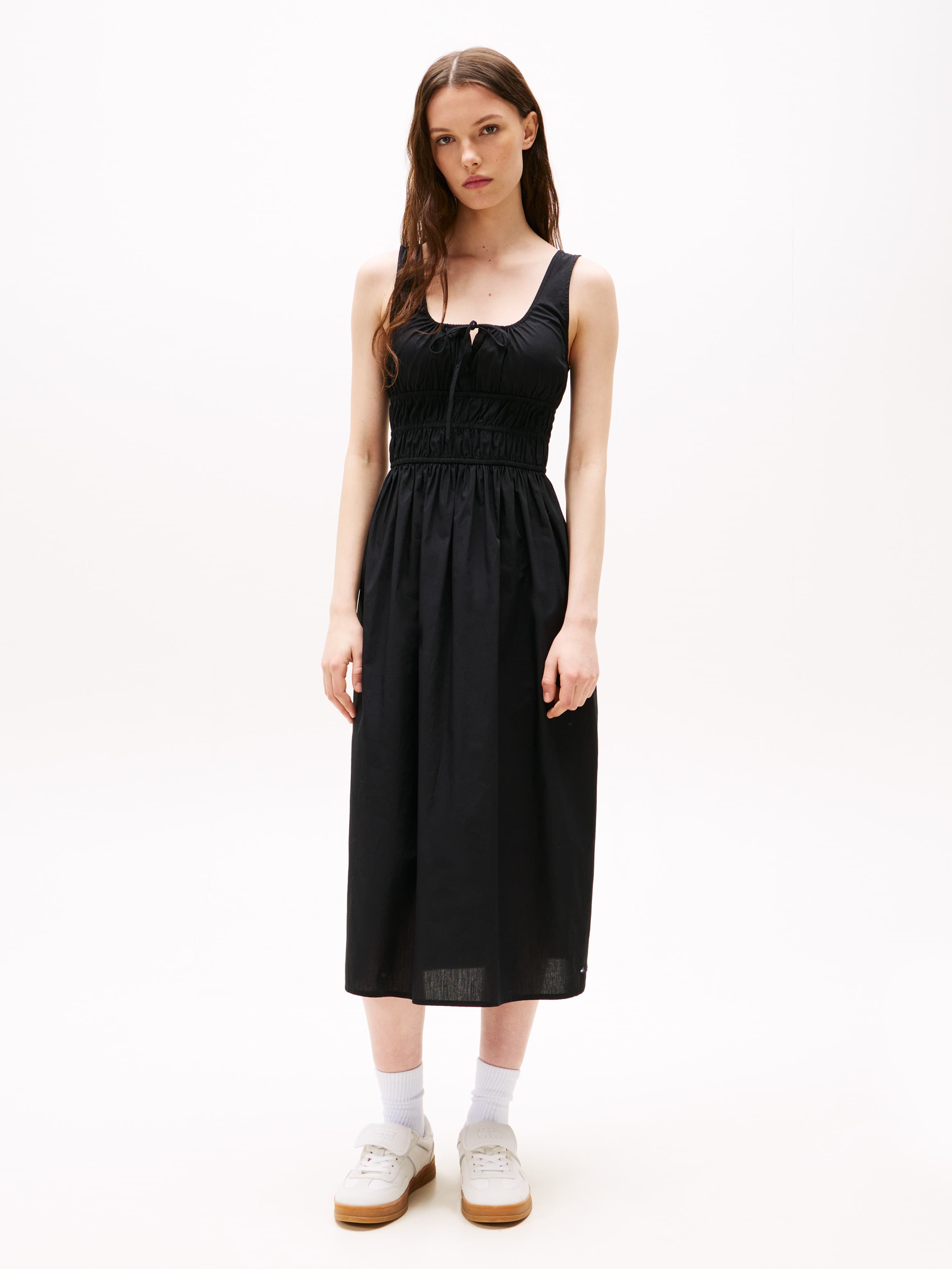 Poplin Slim Midi Dress