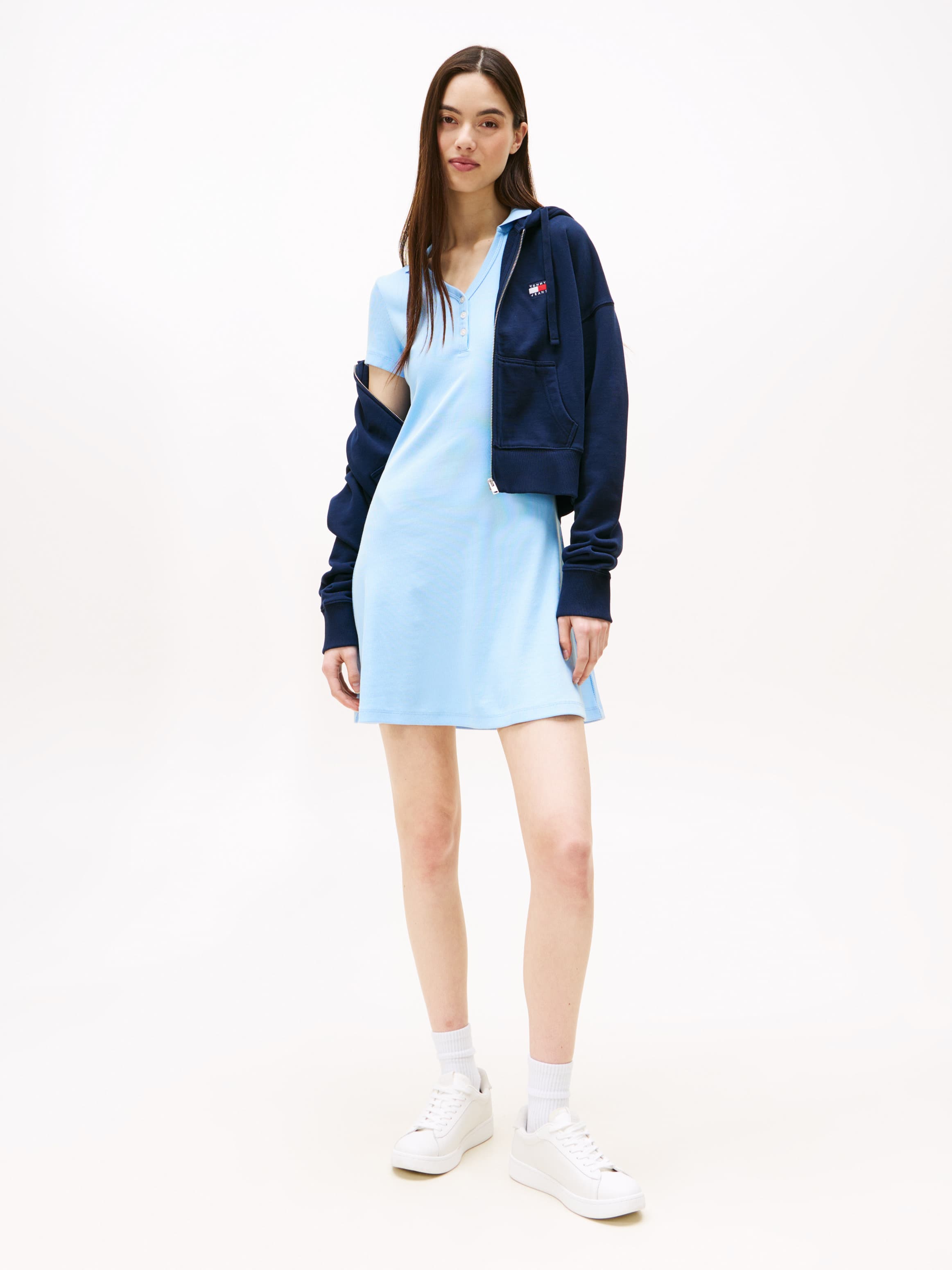 Rib Polo T-Shirt Dress
