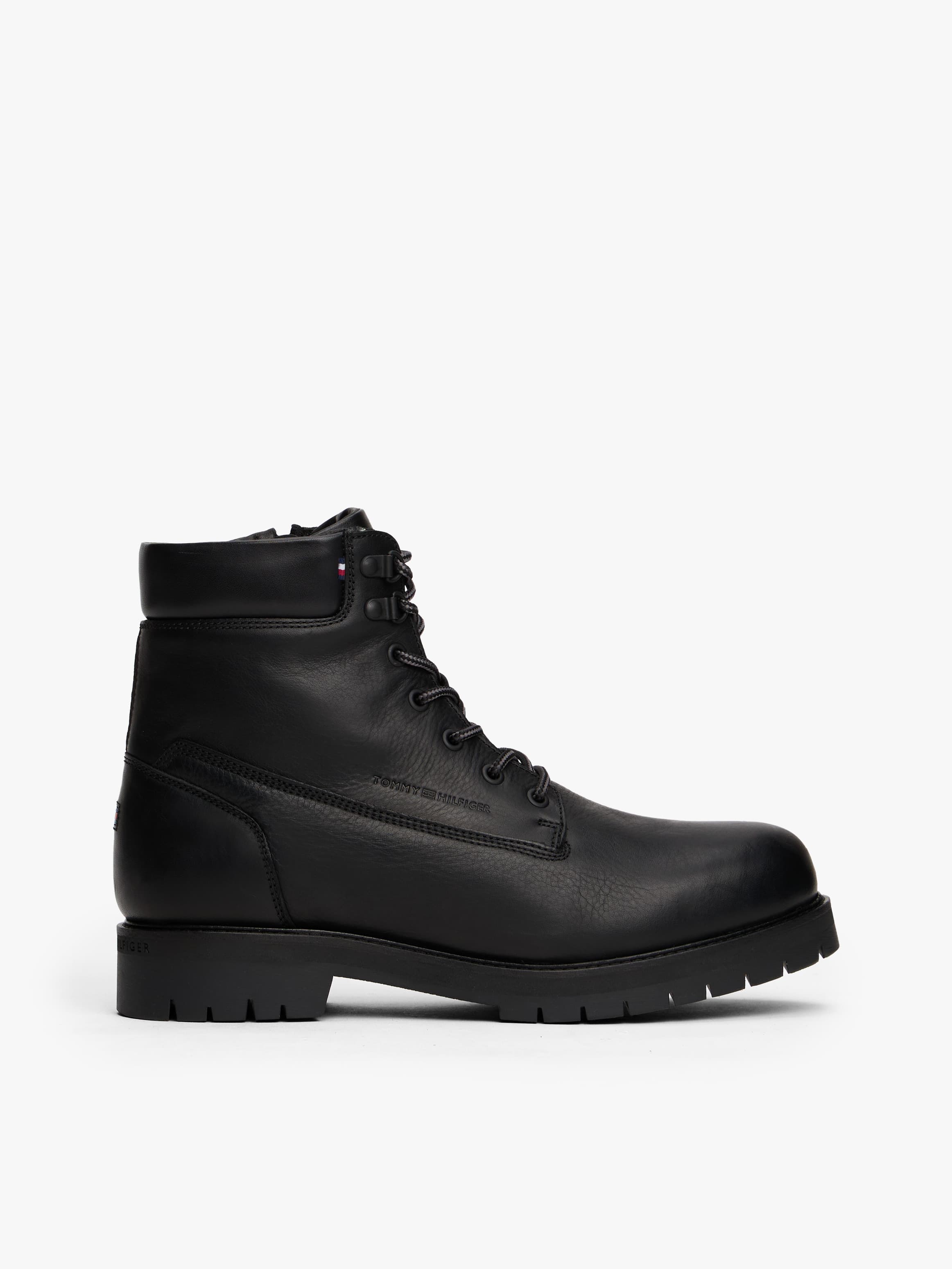 Cleat Leather Lace-Up Boots
