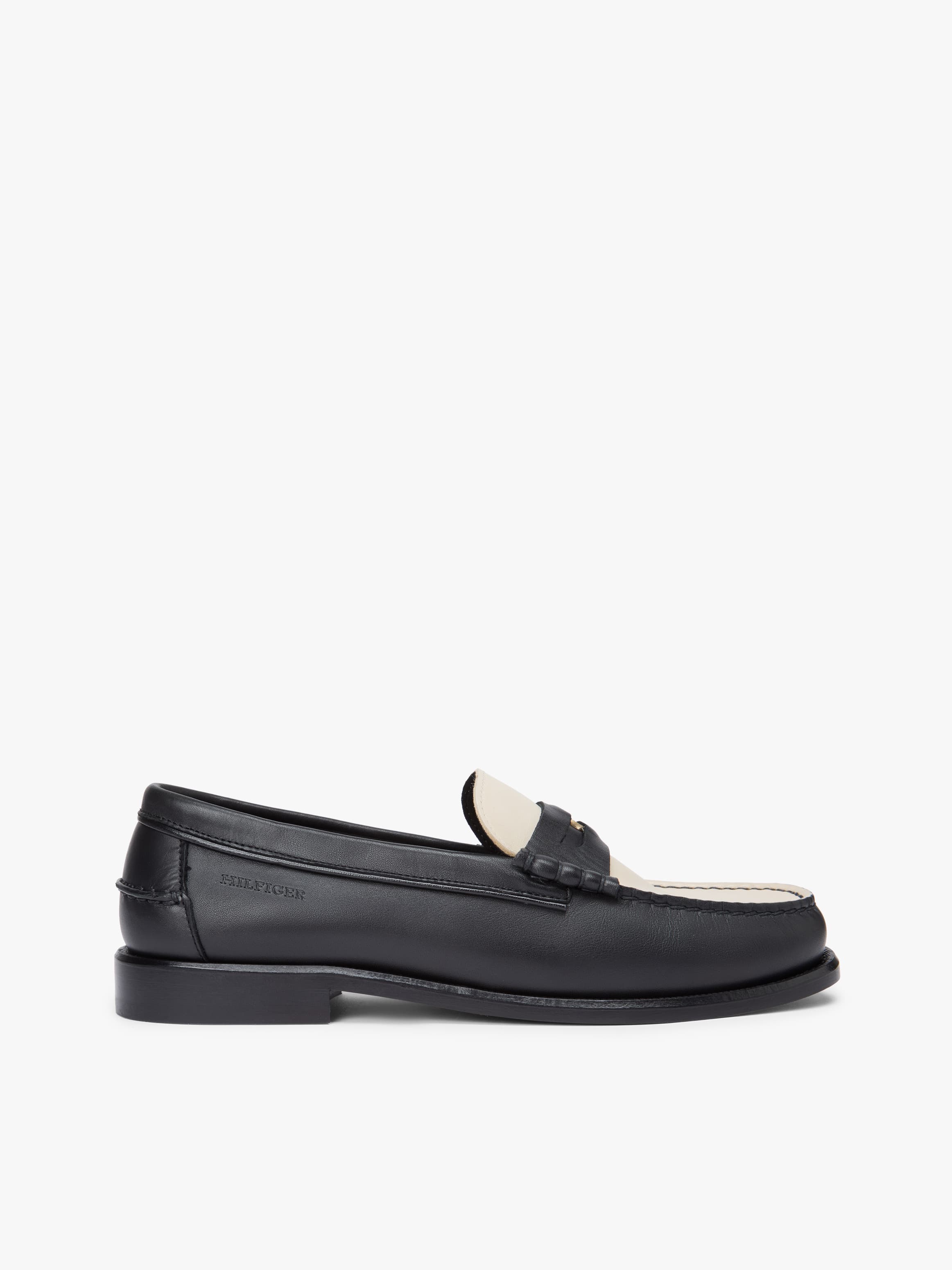 Leather Colour-Blocked Loafers