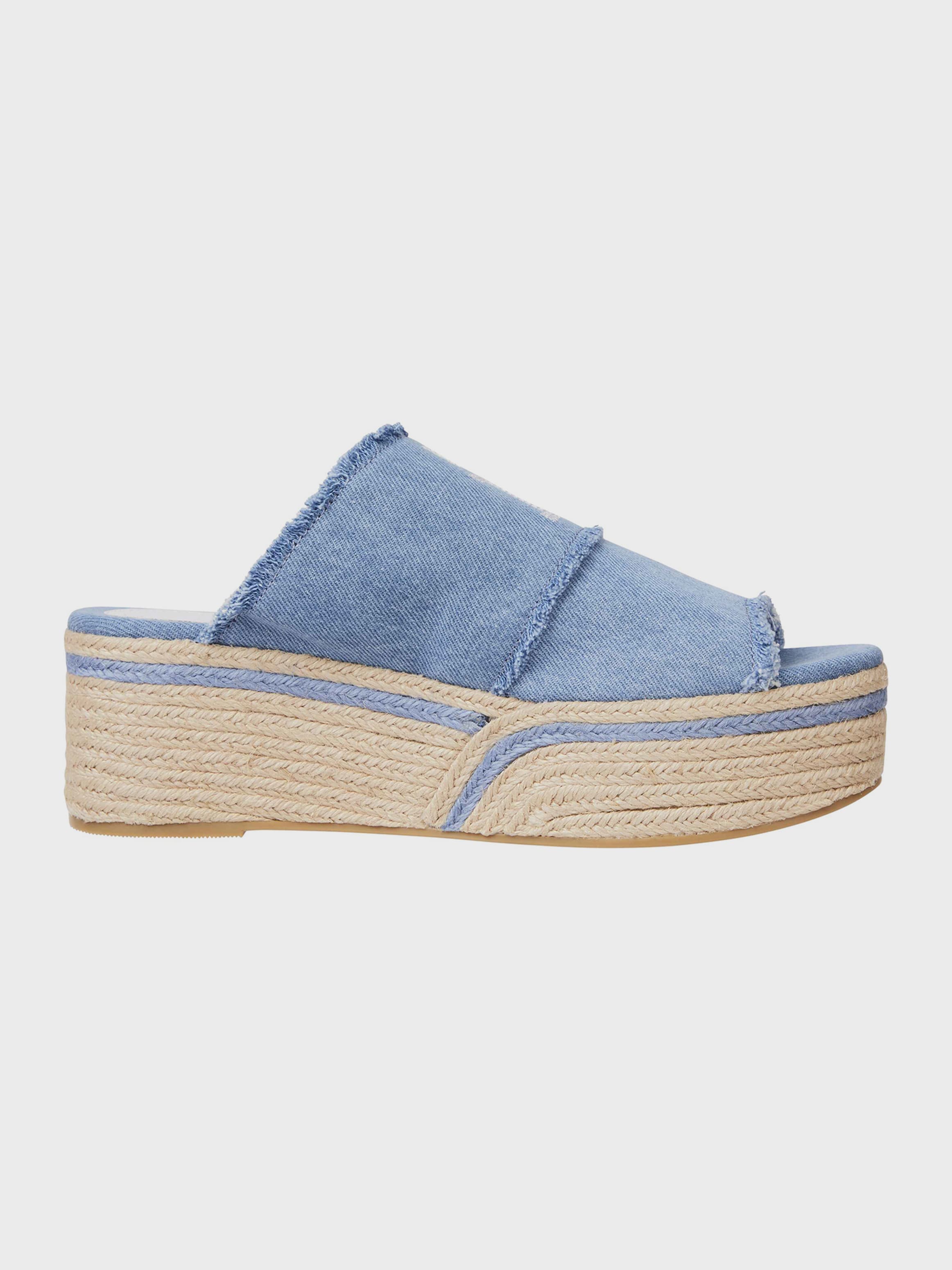 Denim Flatform Espadrille Sandals