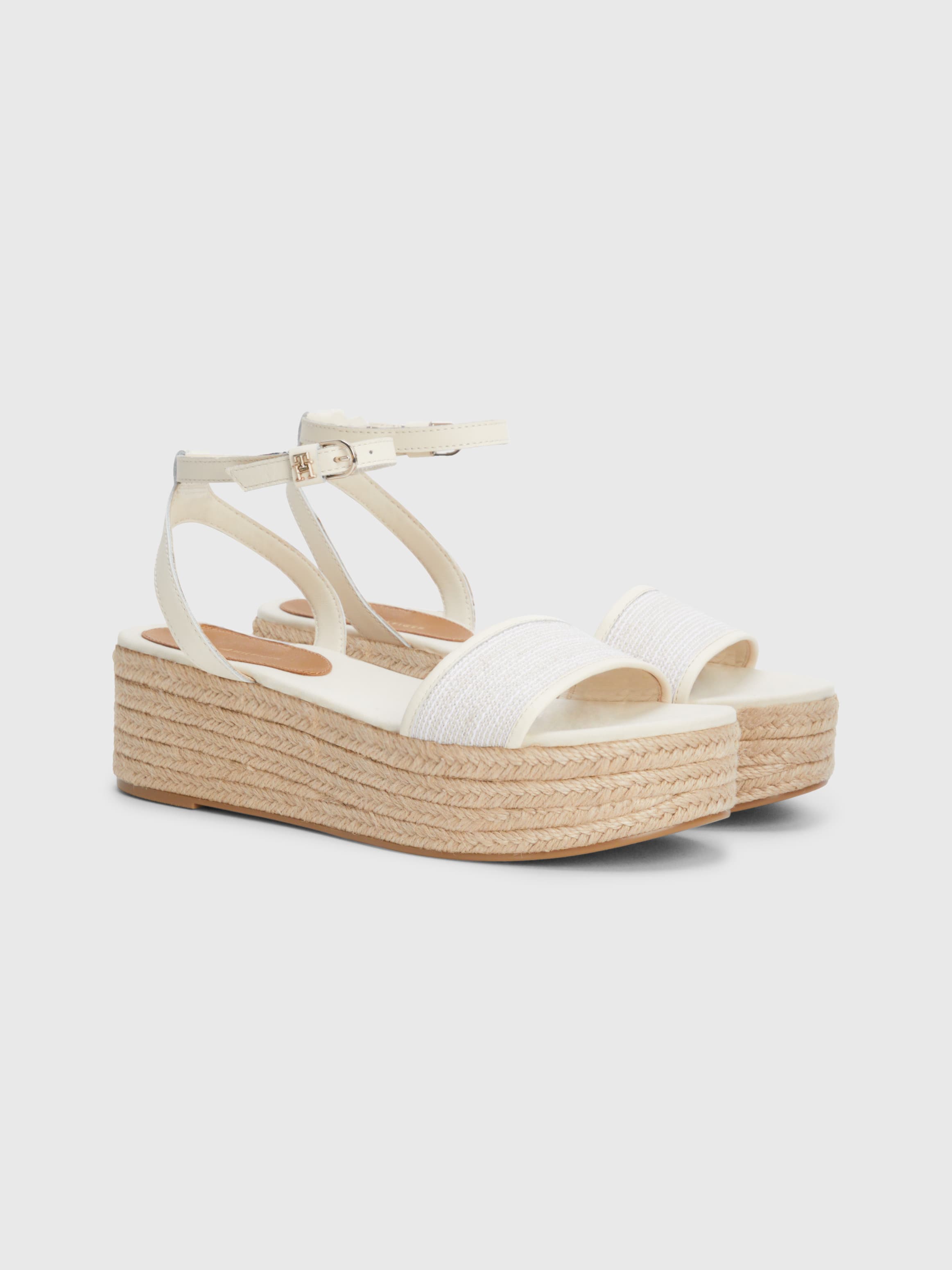 Leather Woven Flatform Sandals