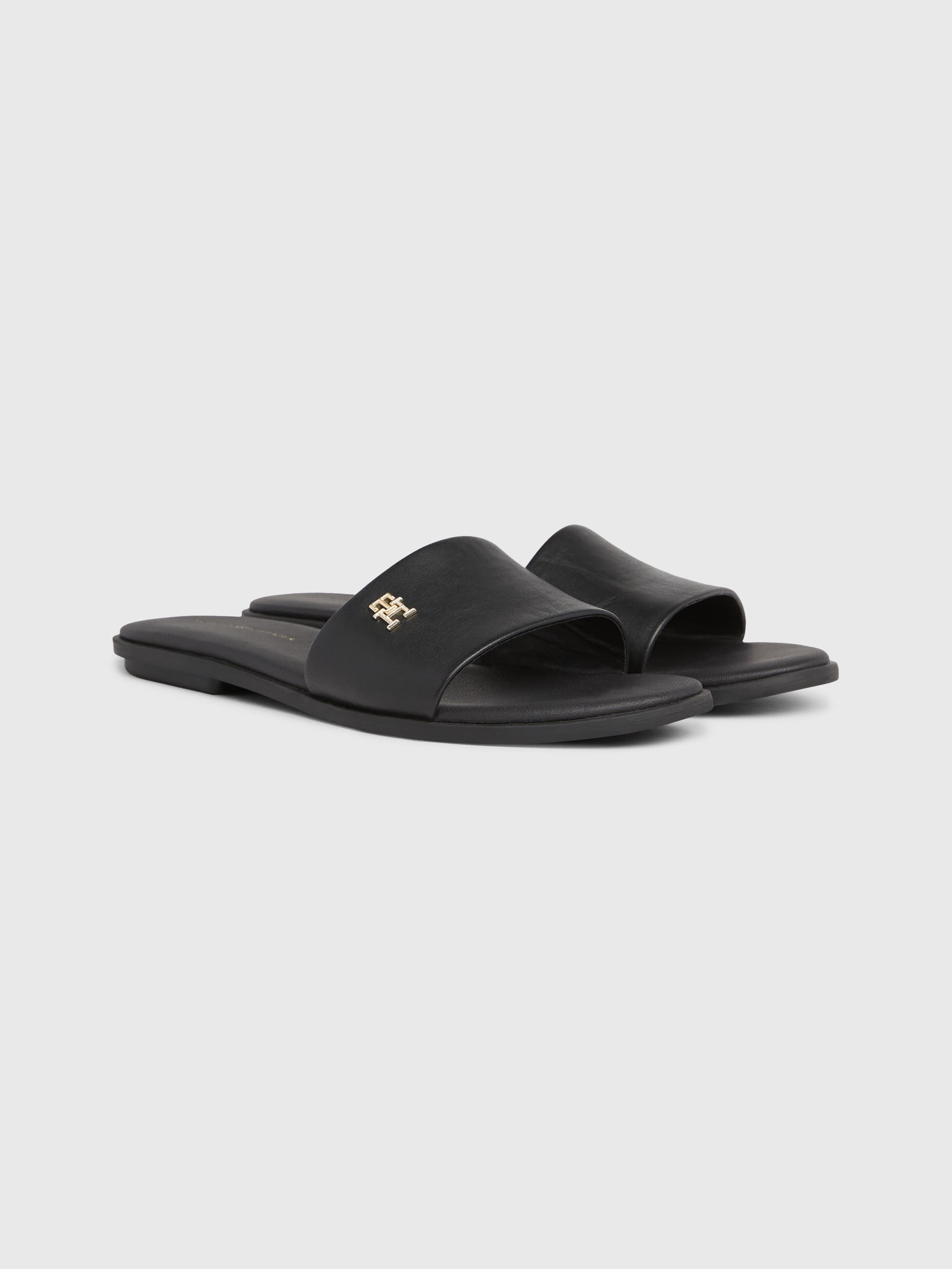 Essential Leather Flat Slip-On Mule Sandals