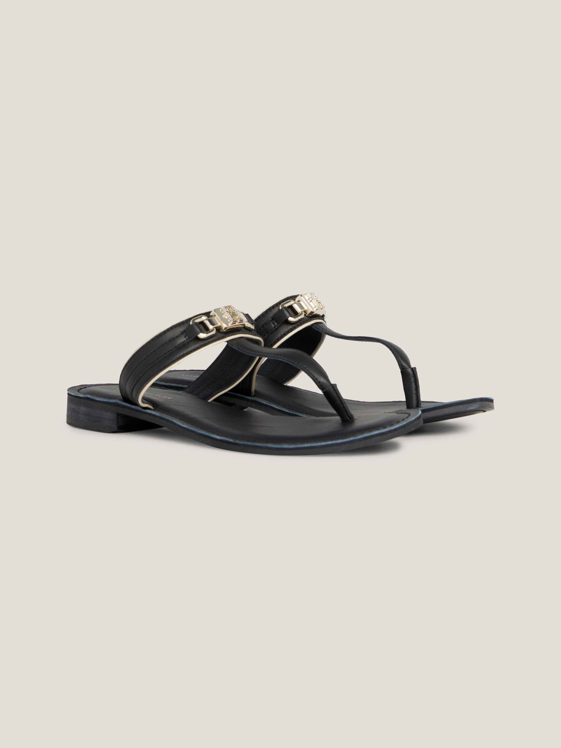 TH Monogram Horsebit Leather Sandals