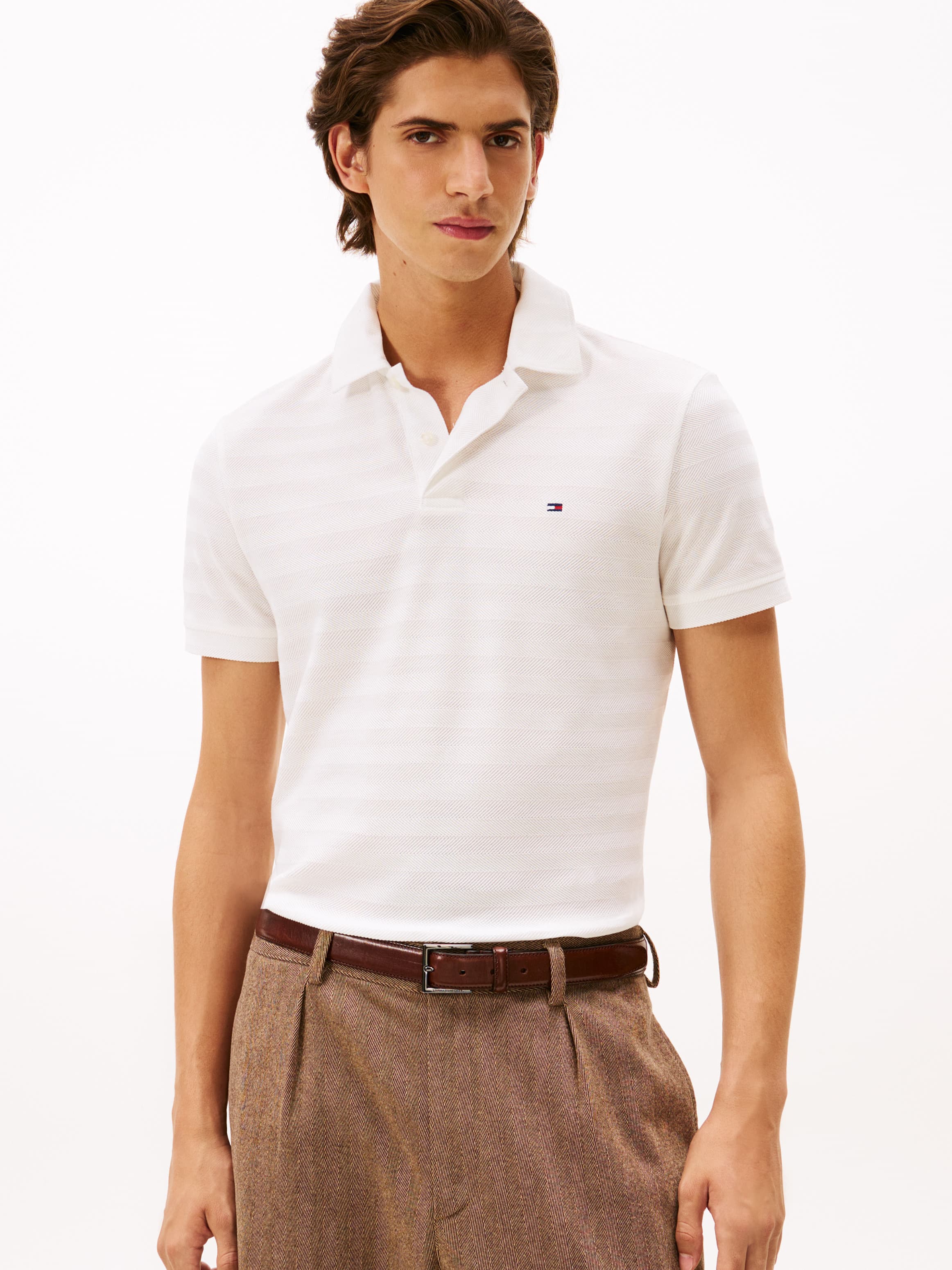 Herringbone Jacquard Polo Shirt