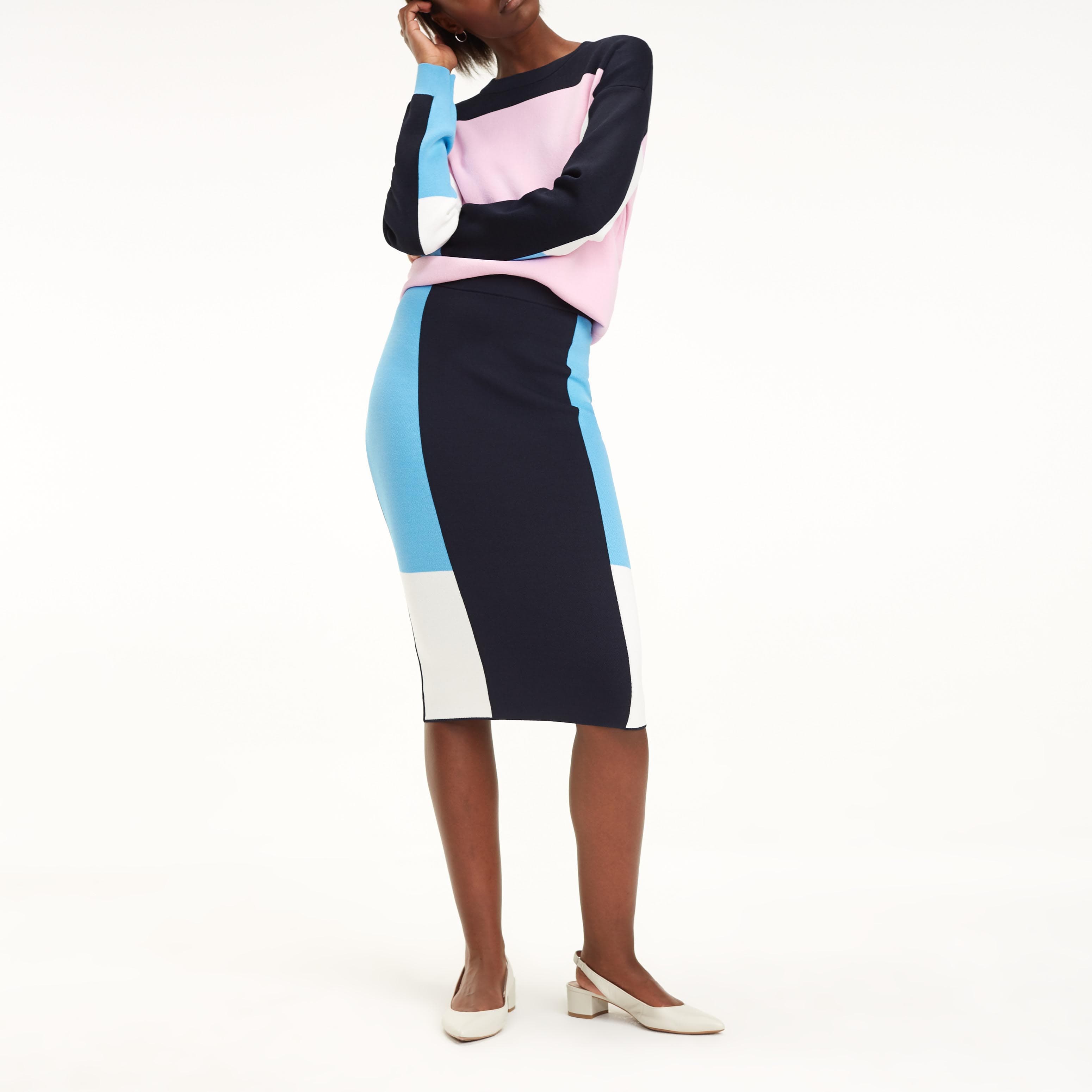 Colour-Blocked Bodycon Skirt