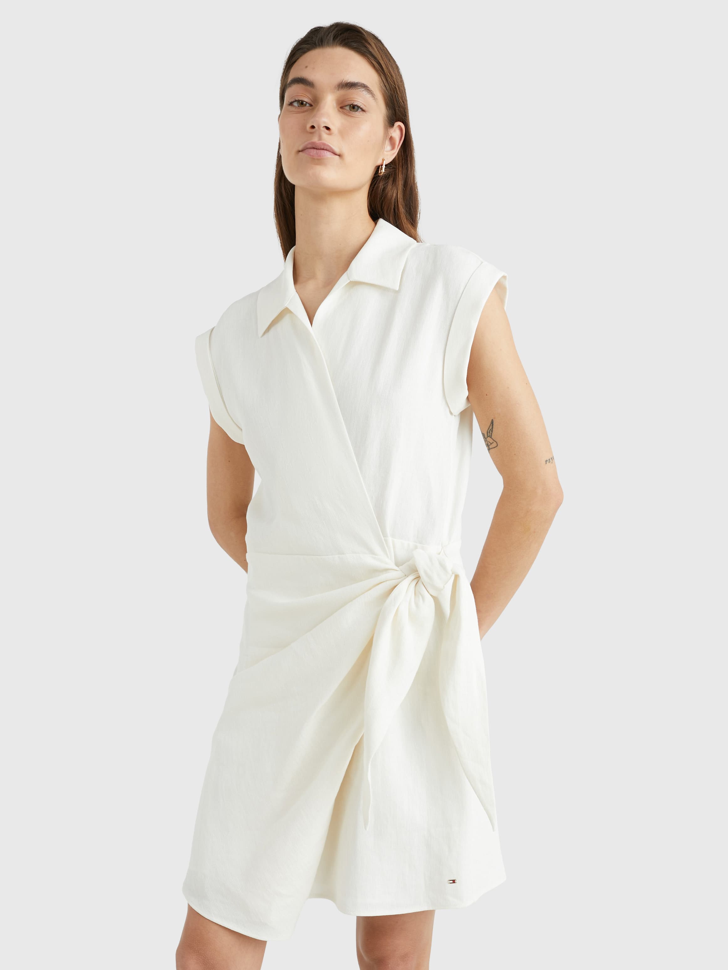 Sleeveless Wrap Shirt Dress