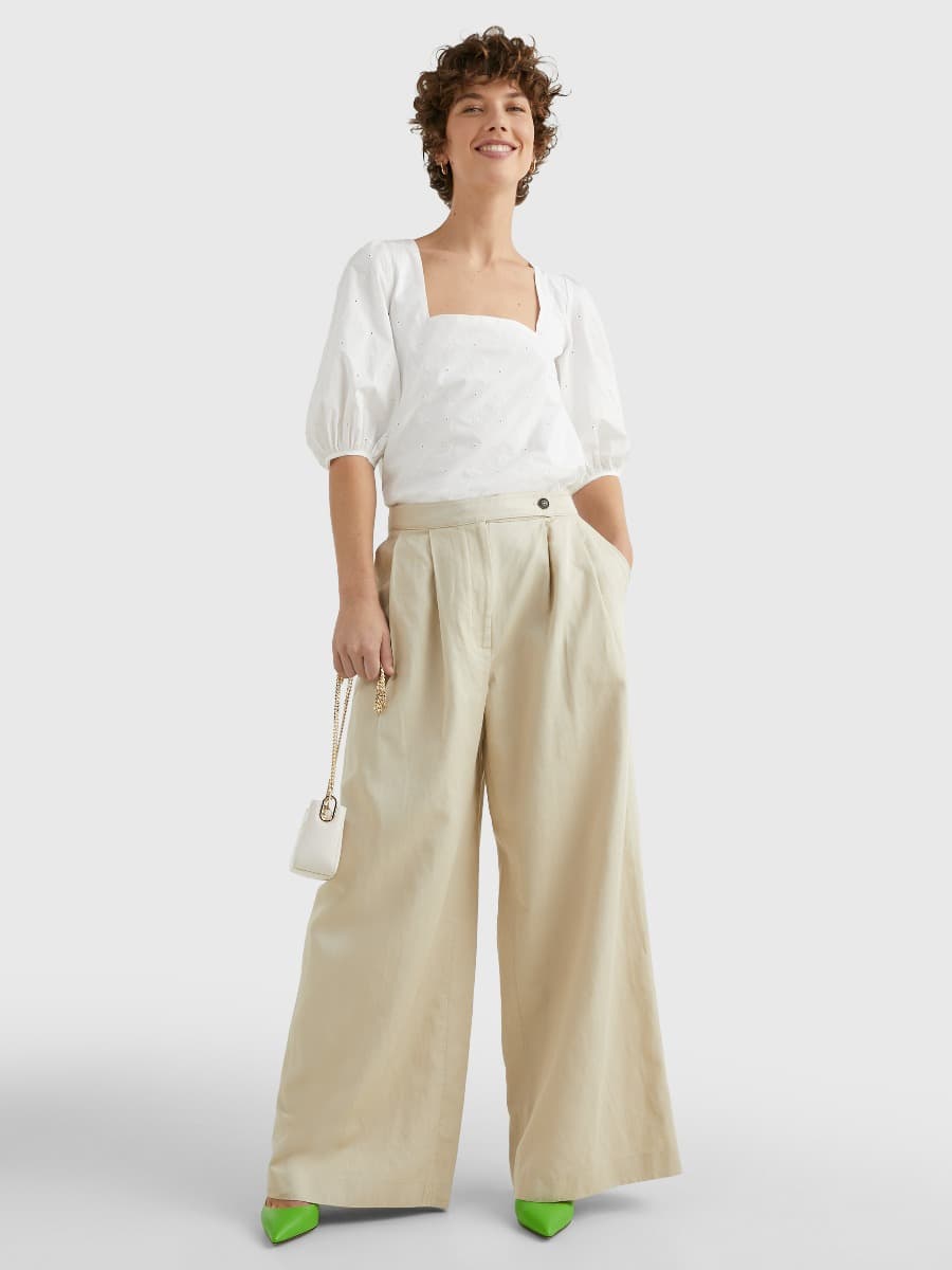 Pleated Wide Leg Trousers