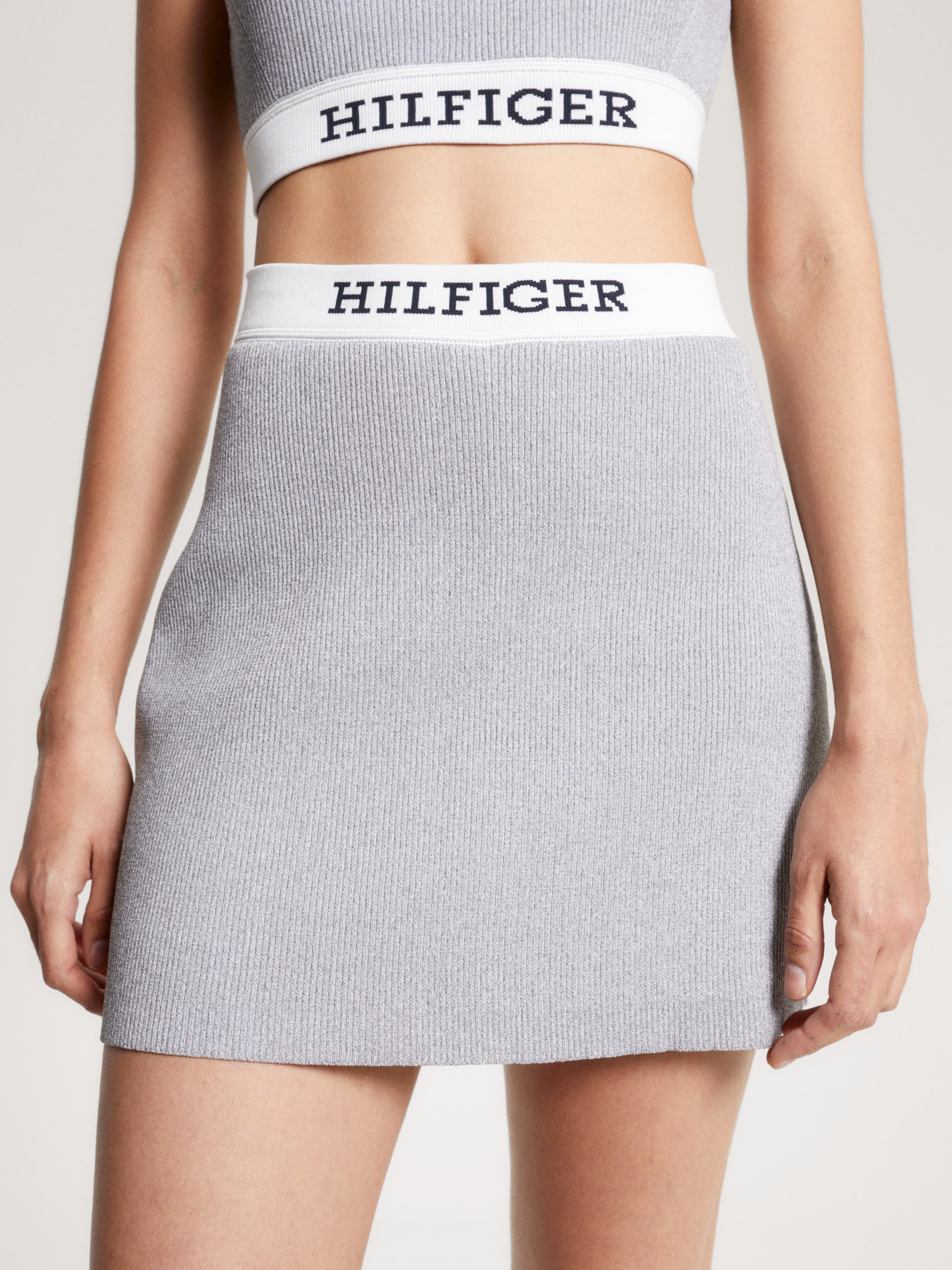 Recycled Metallic Slim Fit Skort