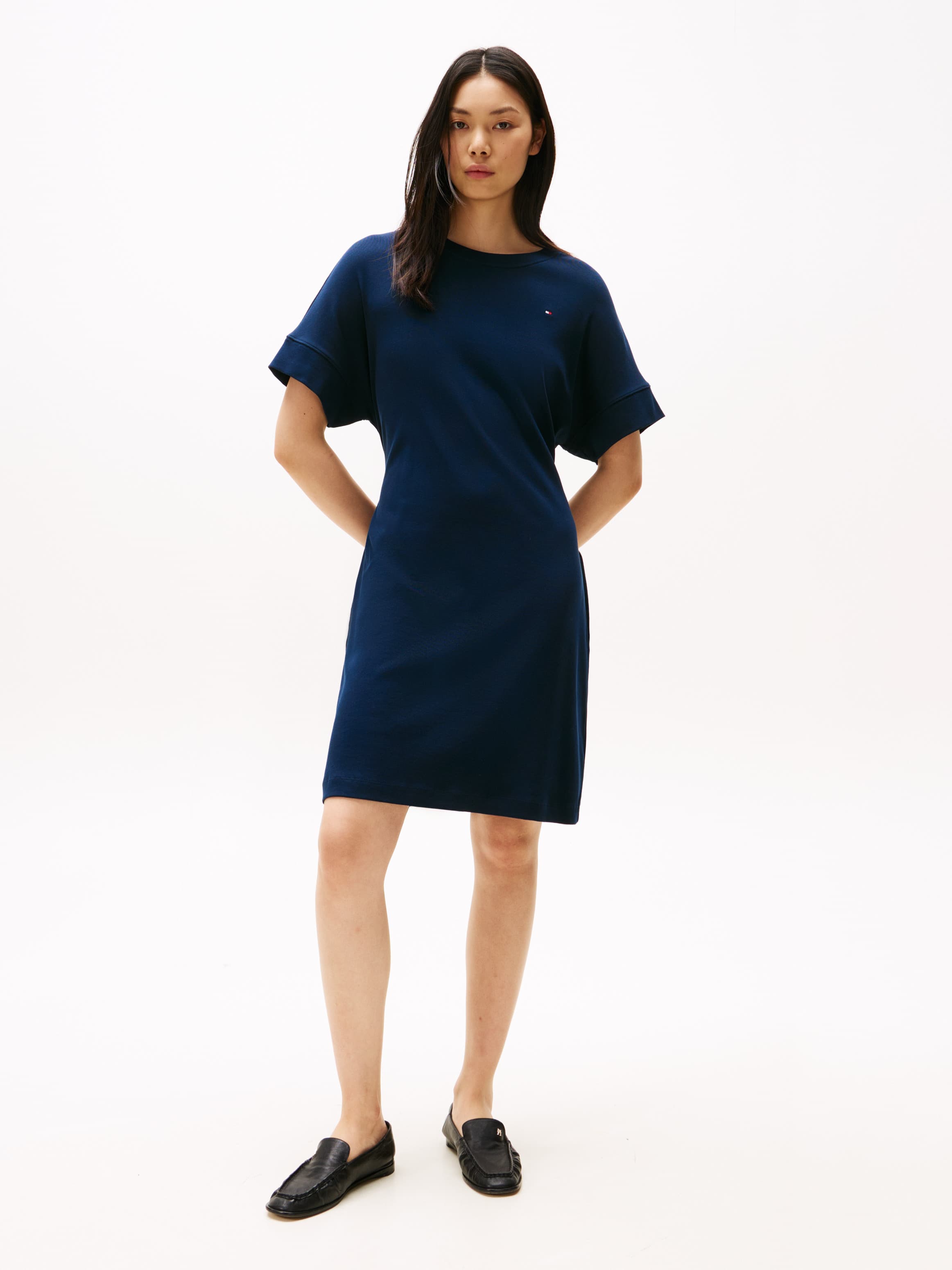 Belted Short Sleeve Mini Dress