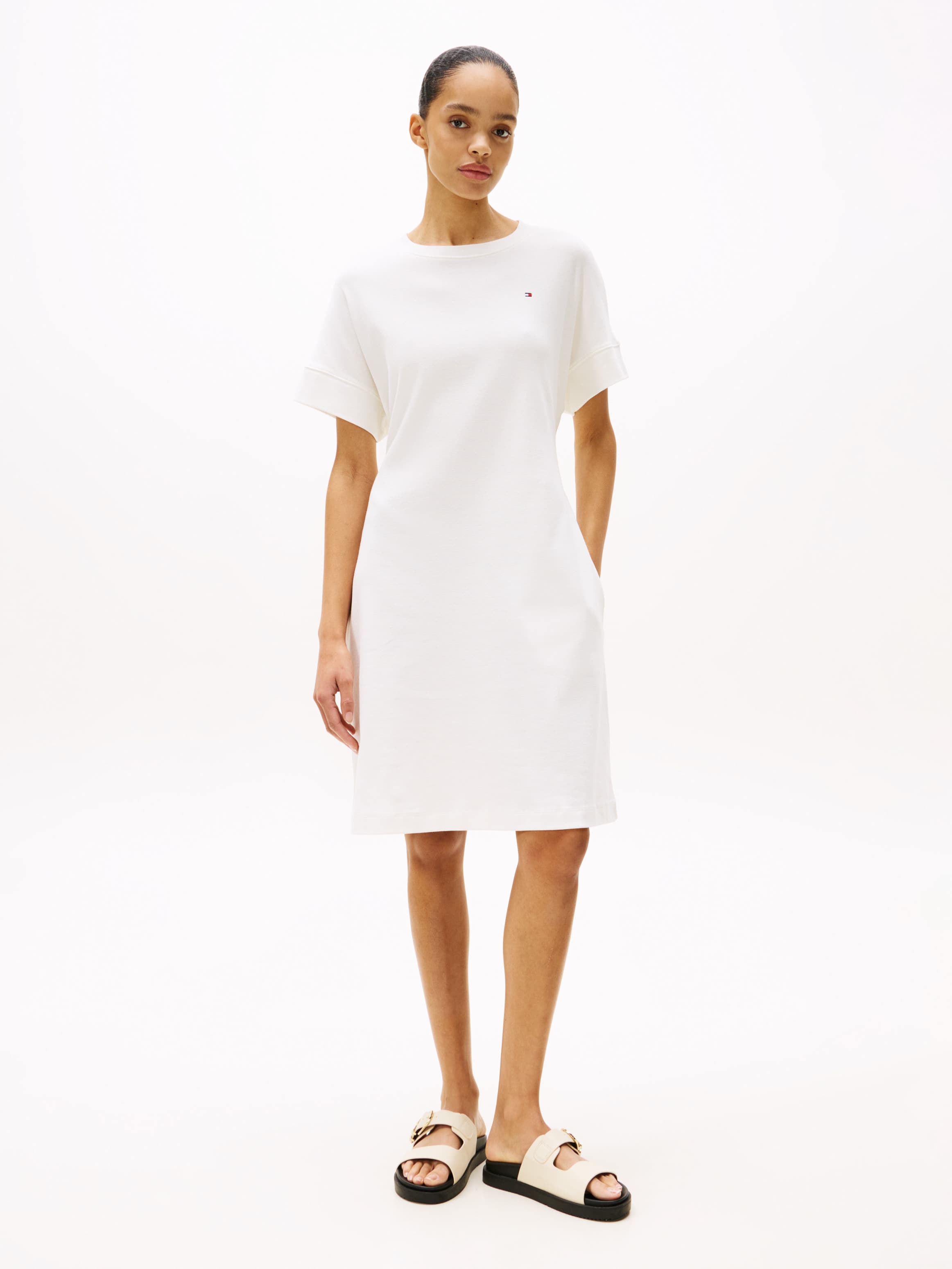 Belted Short Sleeve Mini Dress